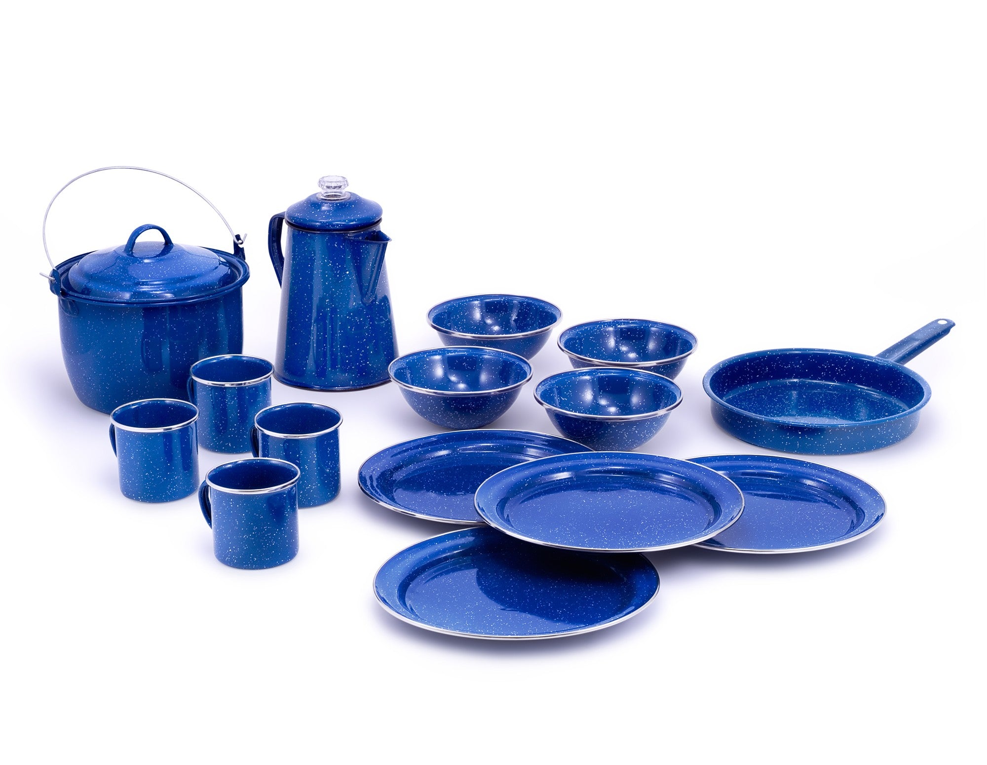 GSI Outdoors set vase emailate camping 15 piese clasic