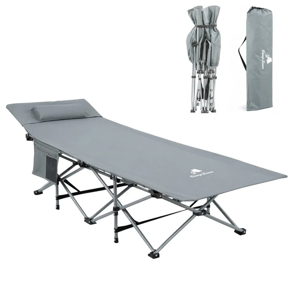 CampFeuer pat pliant camping 187x67 cm gri 150 kg