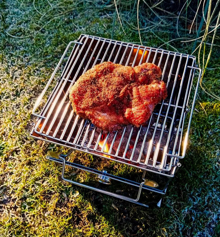 CampFeuer Gratar pliabil inox 19x19 cm cu husa