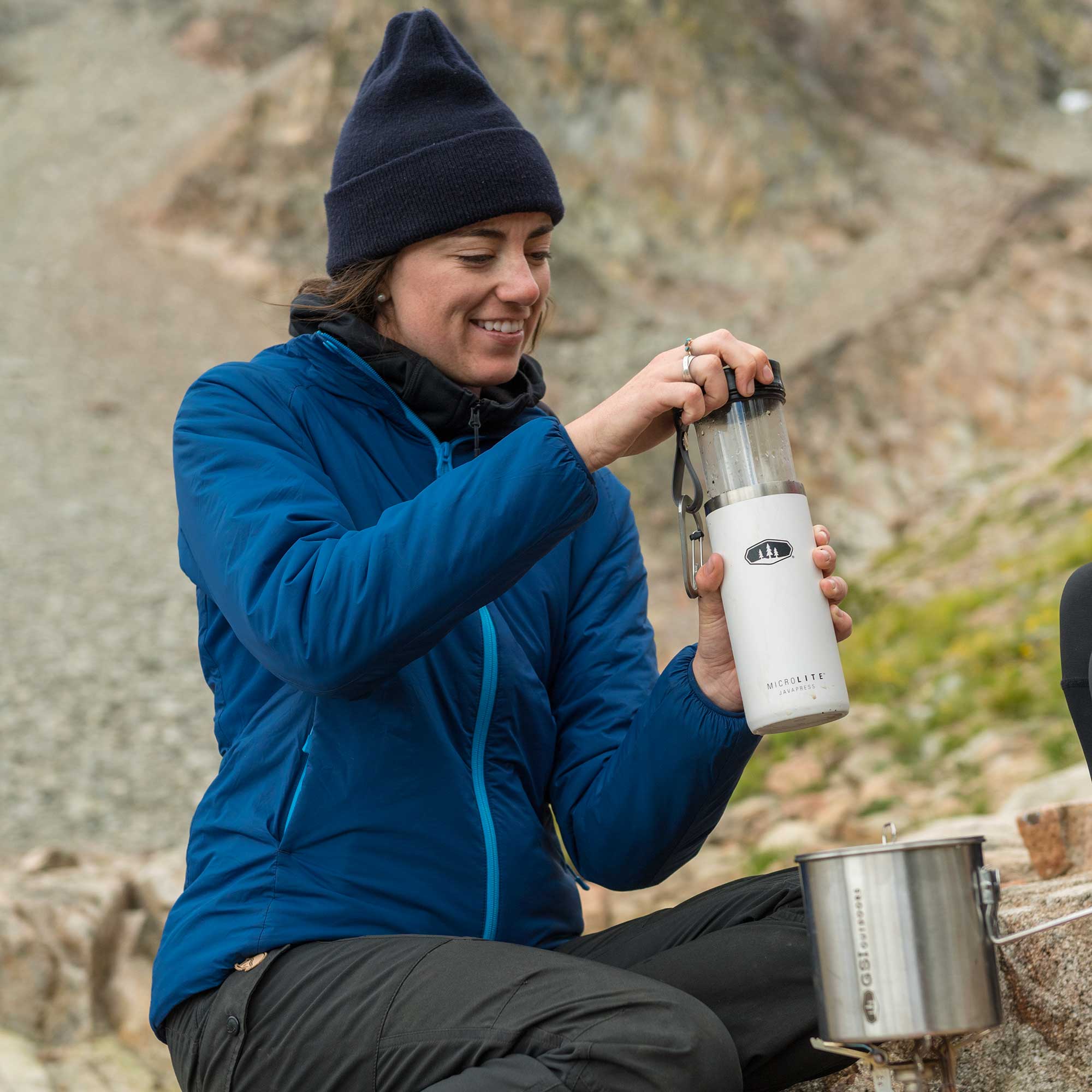 GSI Outdoors MicroLite JavaPress french press izolat albastru