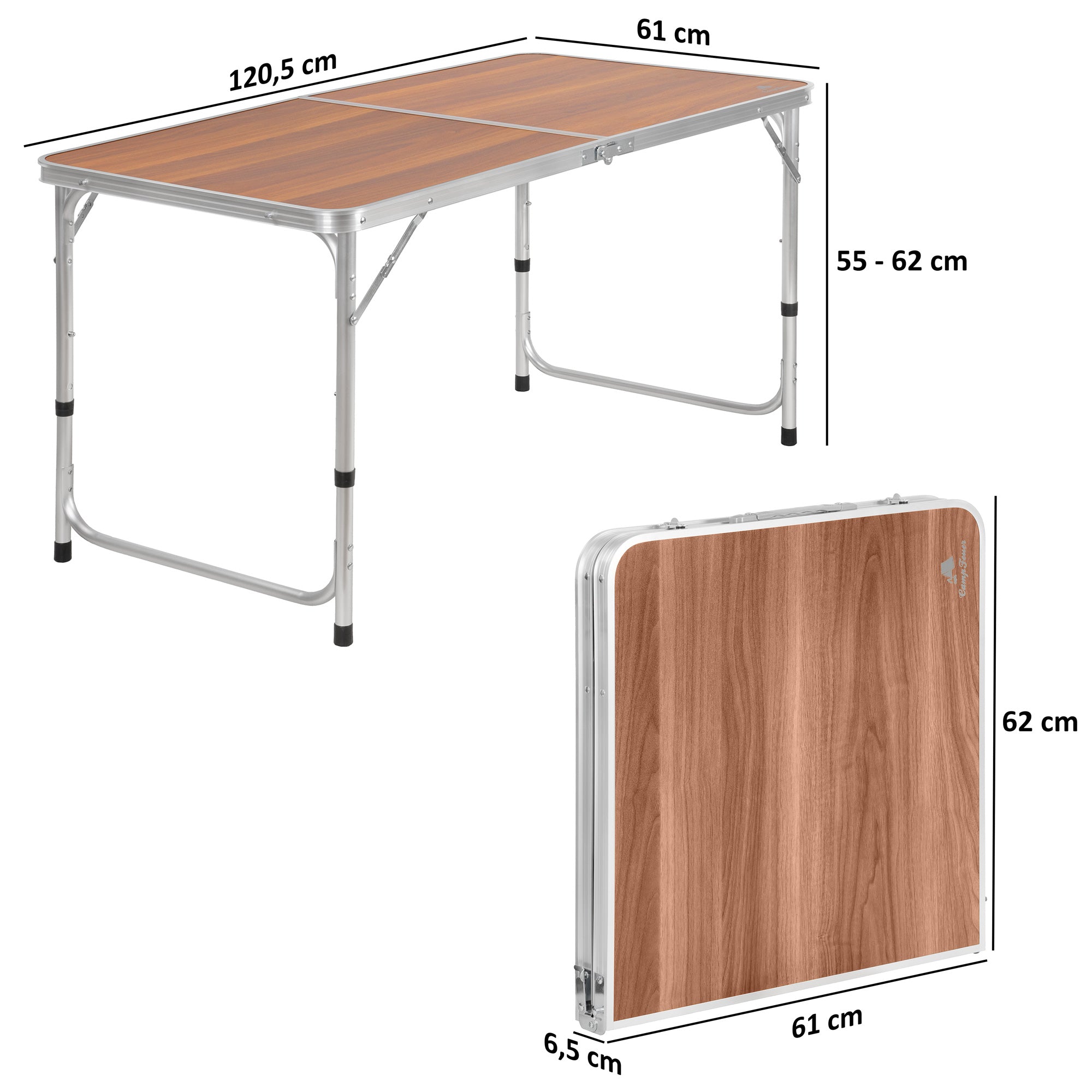 CampFeuer Masă Camping 120x60 Aluminiu 6 Persoane
