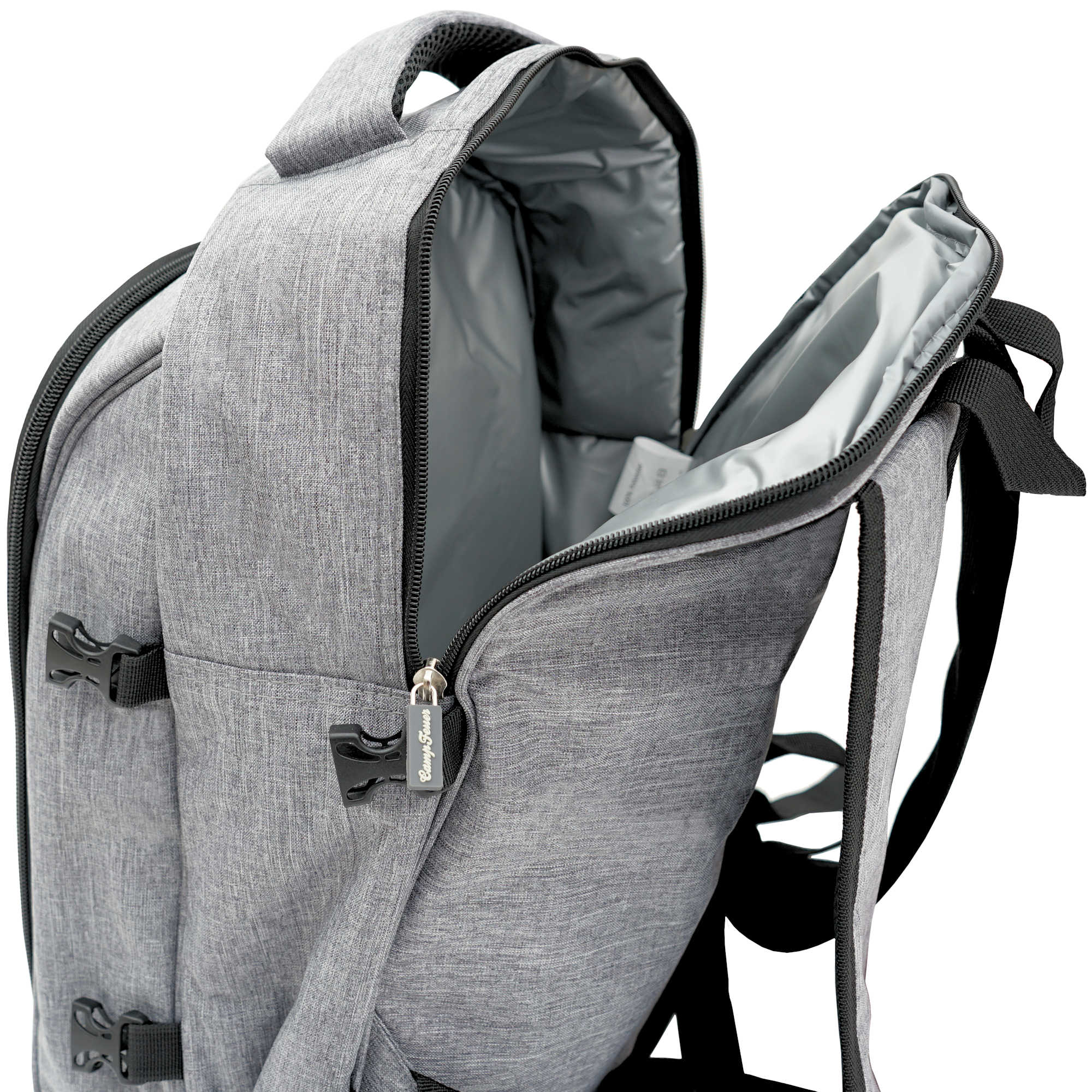 CampFeuer Rucsac picnic 4 persoane 32 piese gri termoizolant