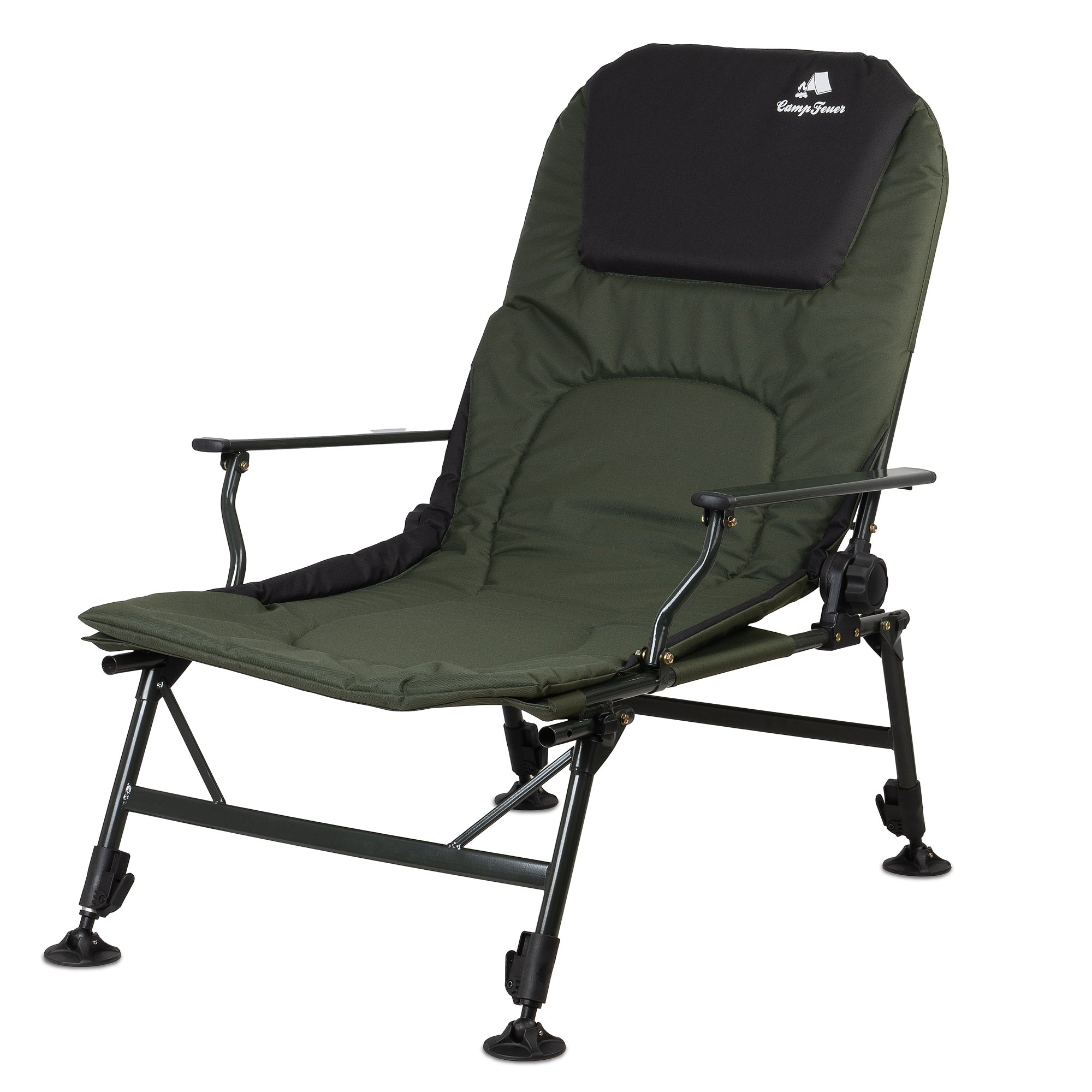 CampFeuer 2in1 scaun pescuit reglabil verde-negru 150 kg