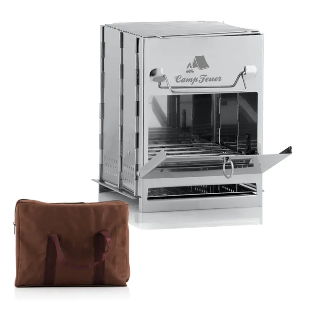 CampFeuer Gratar pliabil inox 19x19 cm cu husa