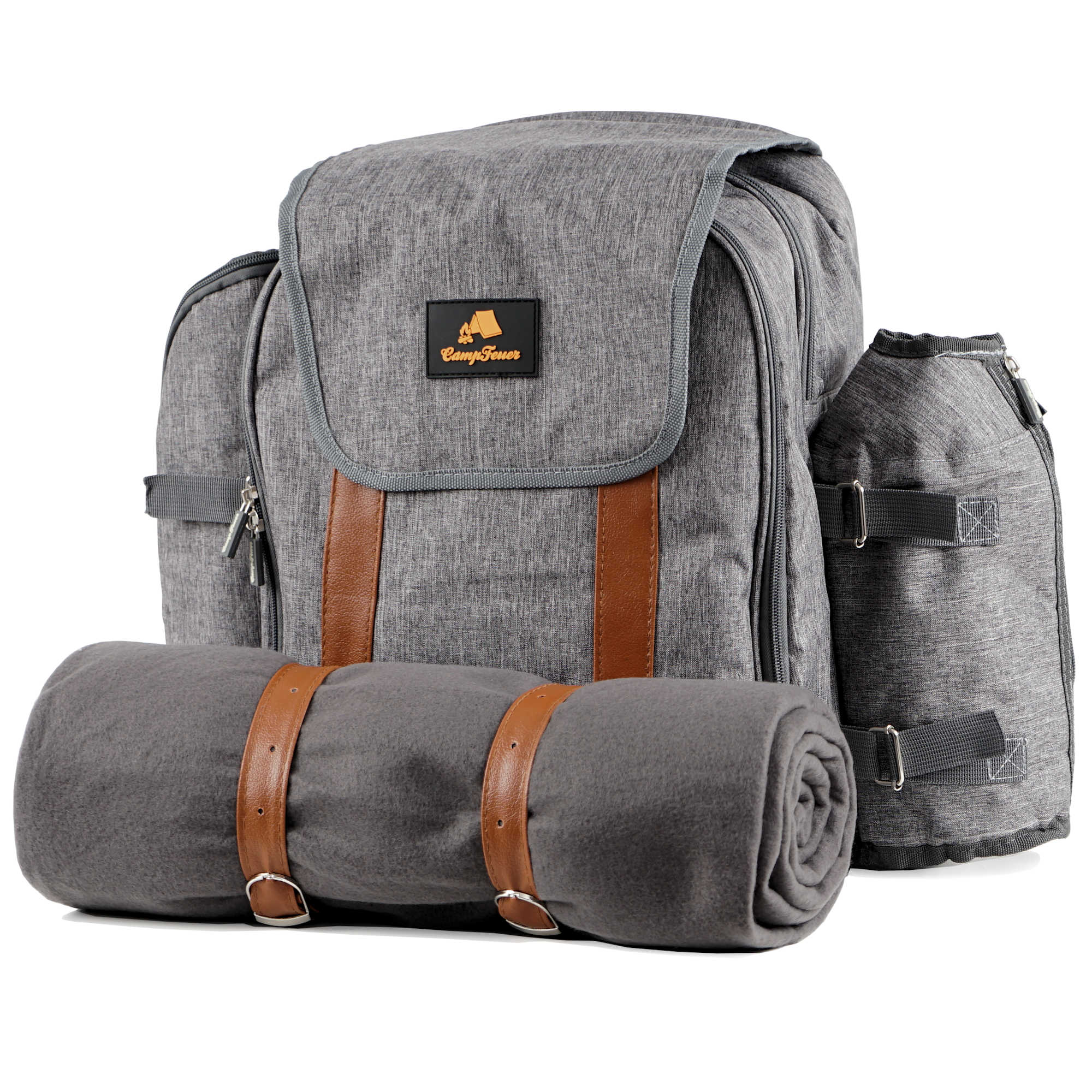 CampFeuer rucsac picnic gri 32 piese 4 persoane termoizolat