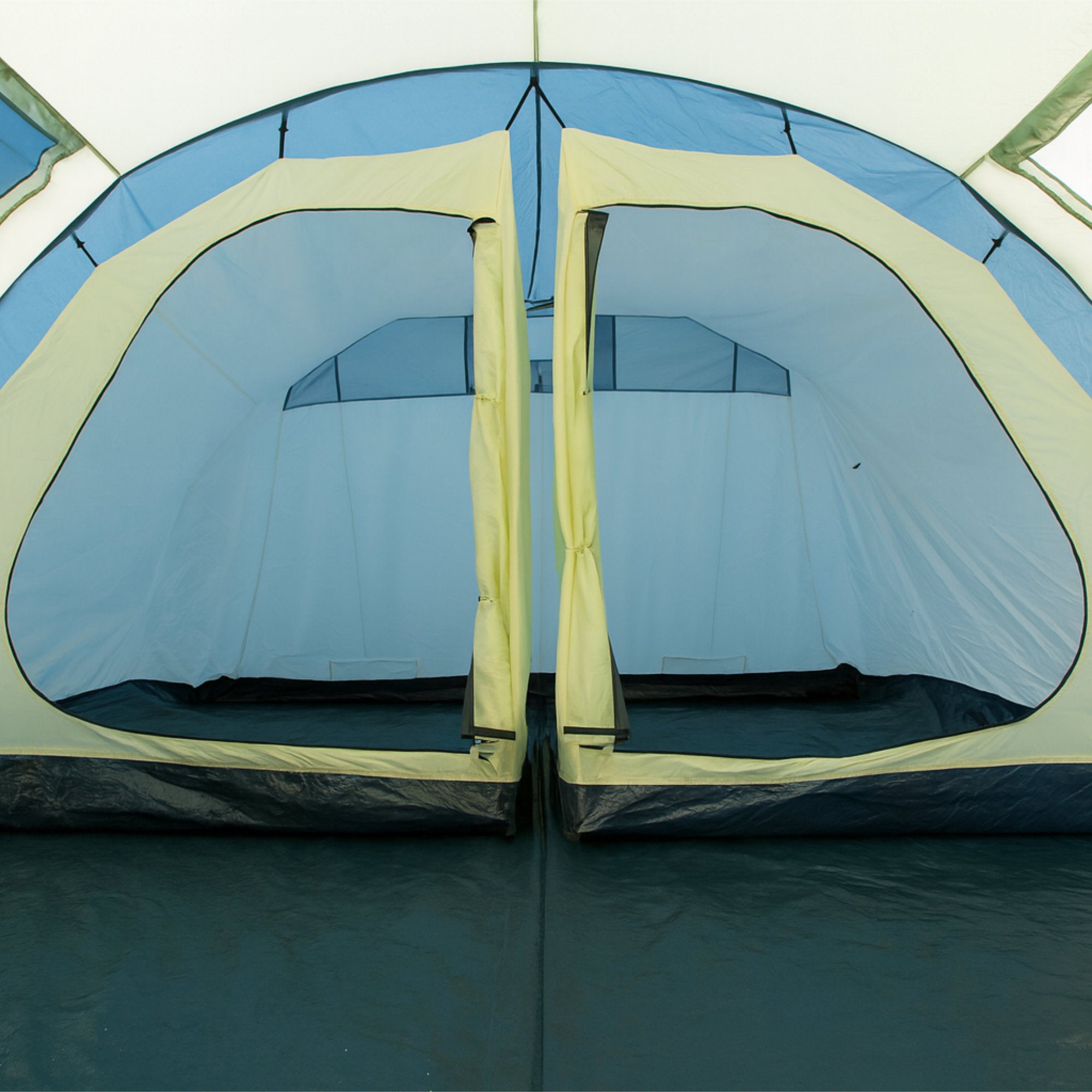 CampFeuer Multi cort tunel 4 persoane albastru/crem impermeabil