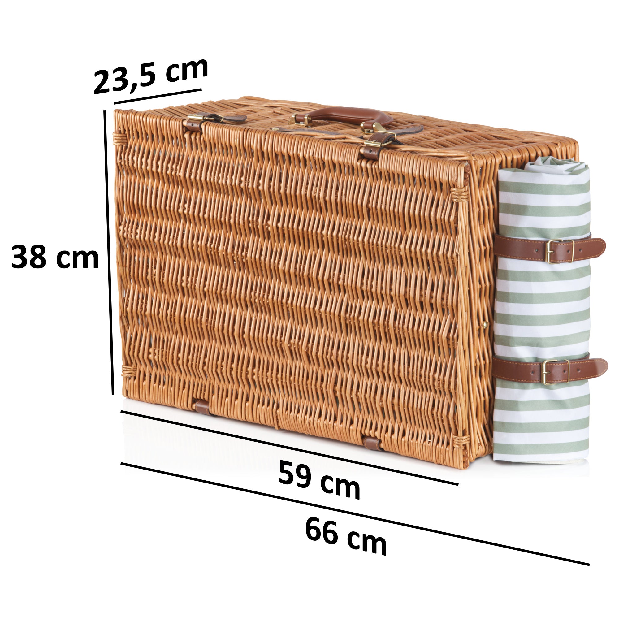 CampFeuer coș picnic 4 persoane răcire 29 piese verde