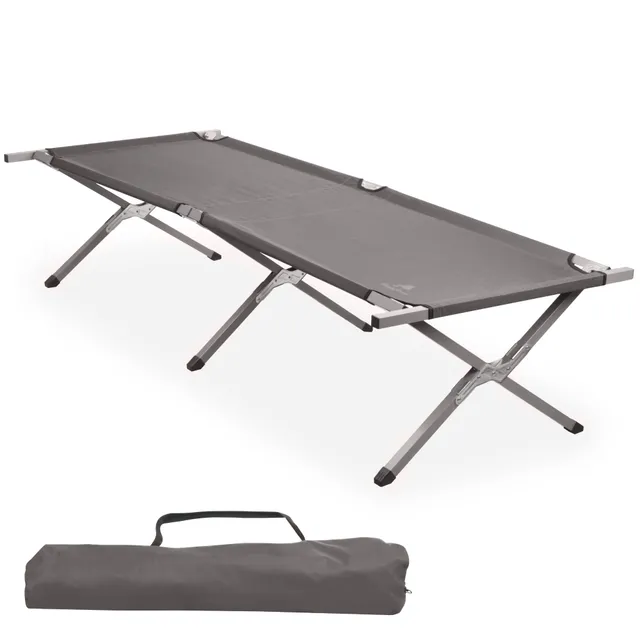 CampFeuer Feldbett pat pliant camping gri 210 cm 200 kg