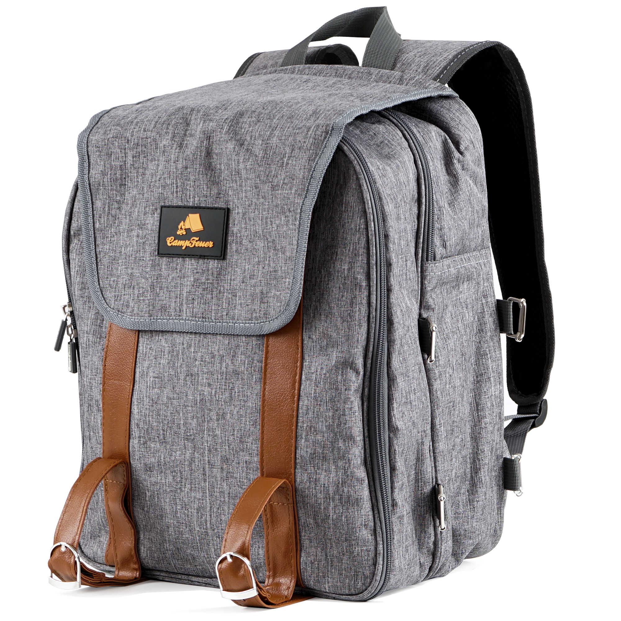 CampFeuer rucsac picnic gri 32 piese 4 persoane termoizolat