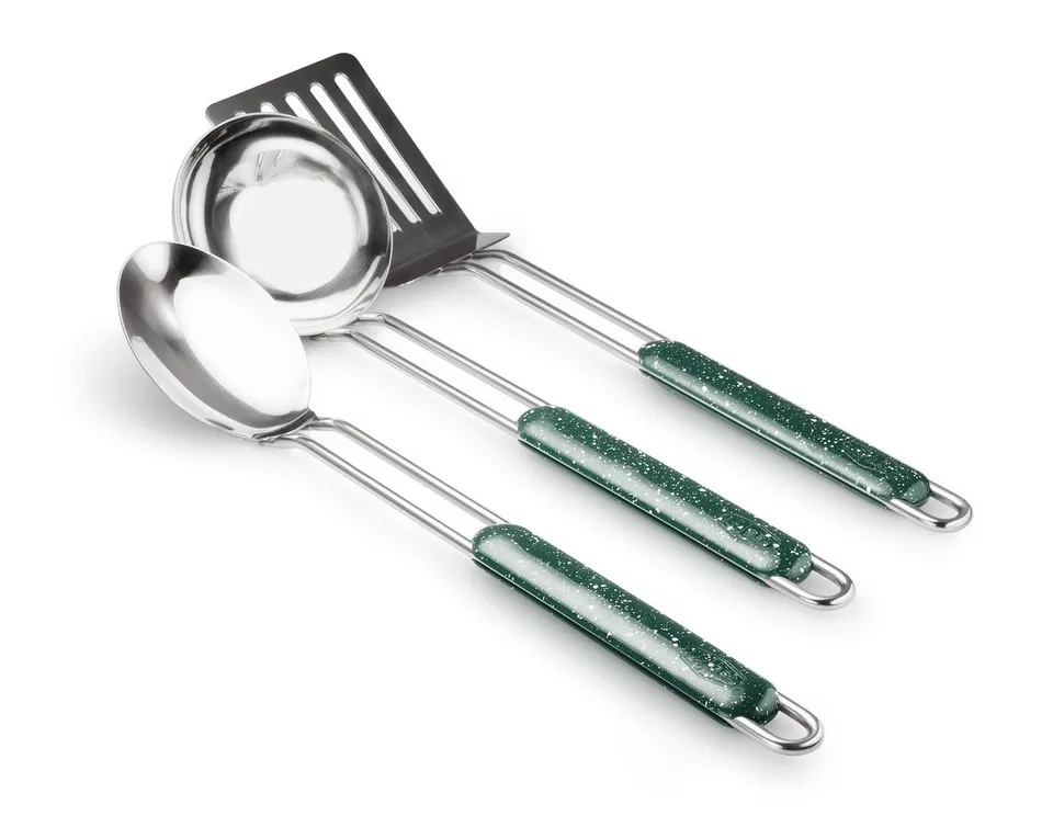 GSI Outdoors Pioneer set 3 ustensile bucătărie verde