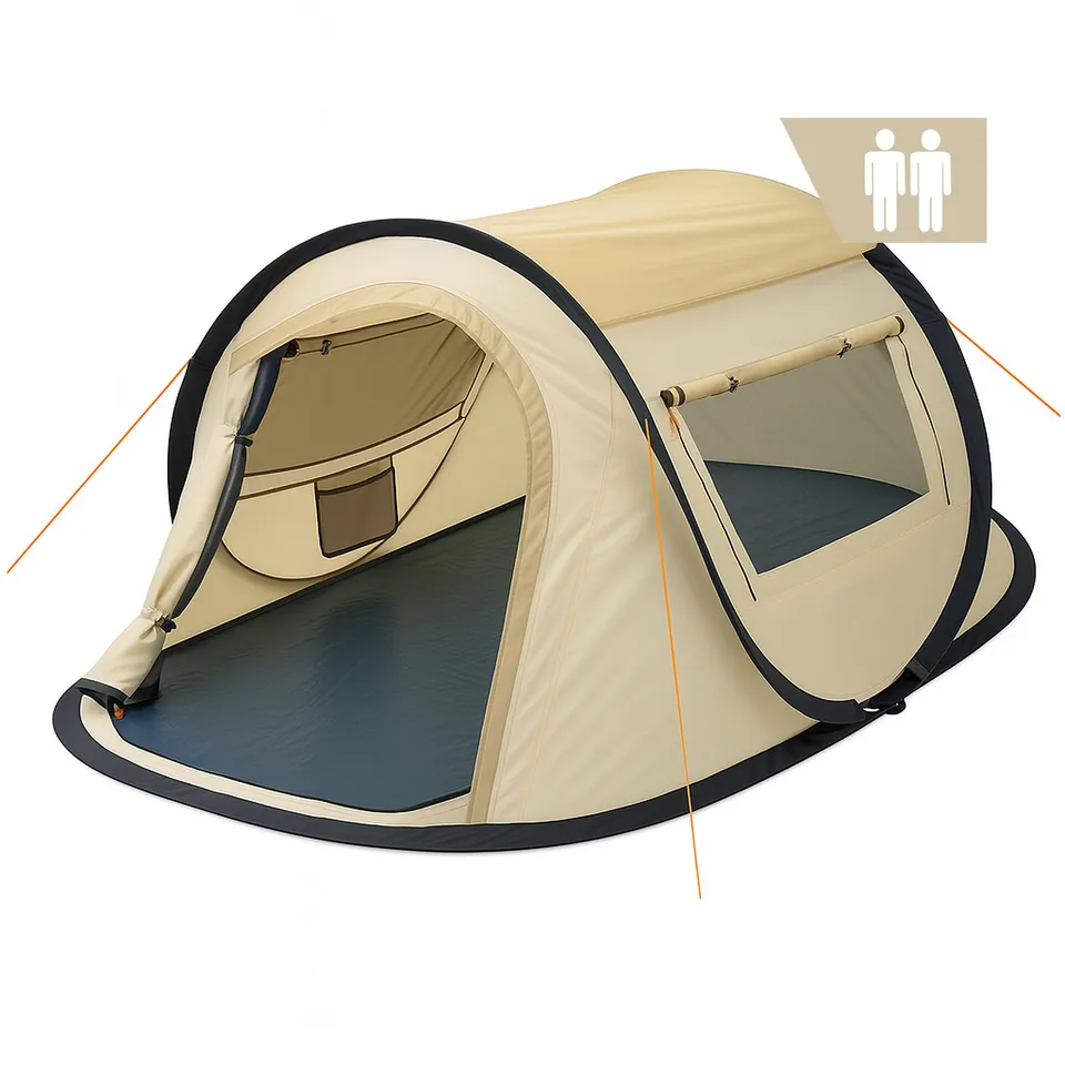 CampFeuer Quiki cort 2 persoane crem-bej pop-up
