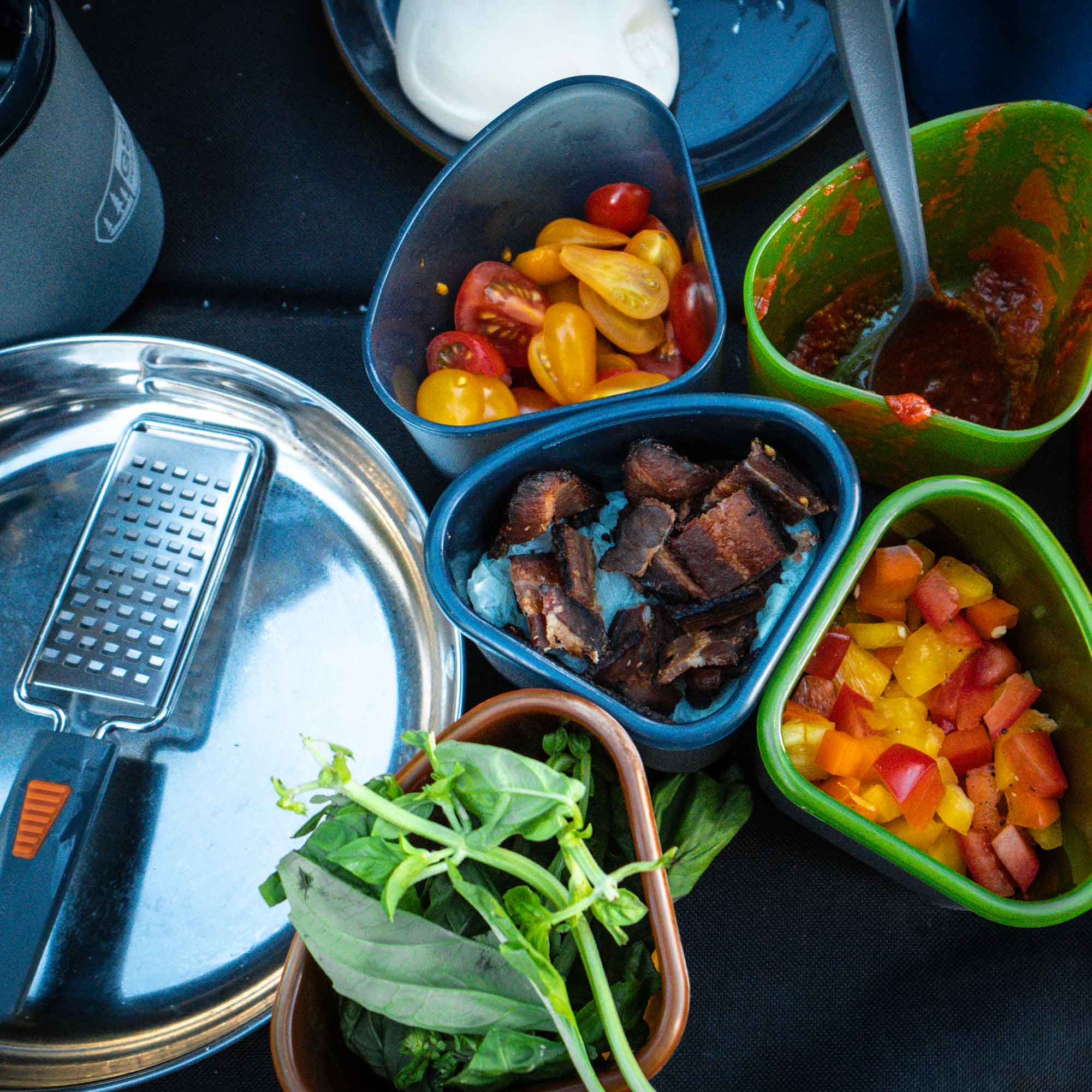 GSI Outdoors Gourmet cana cu bol camping albastru