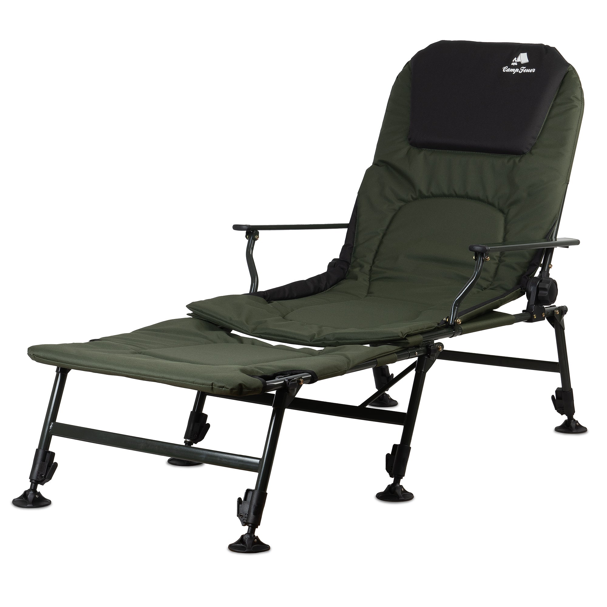 CampFeuer 2in1 scaun pescuit reglabil verde-negru 150 kg