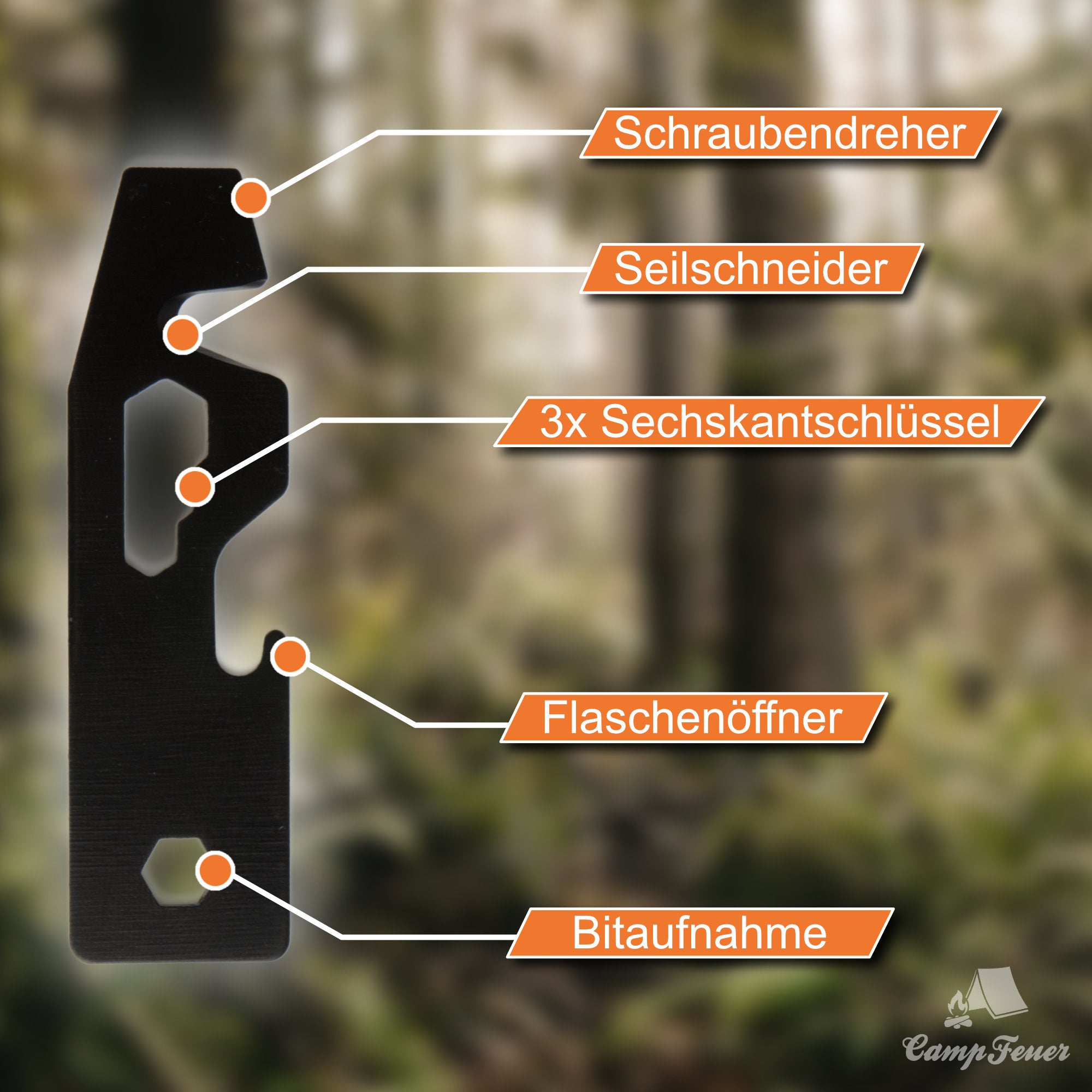 CampFeuer set amnar supravietuire cu multitool si fluier