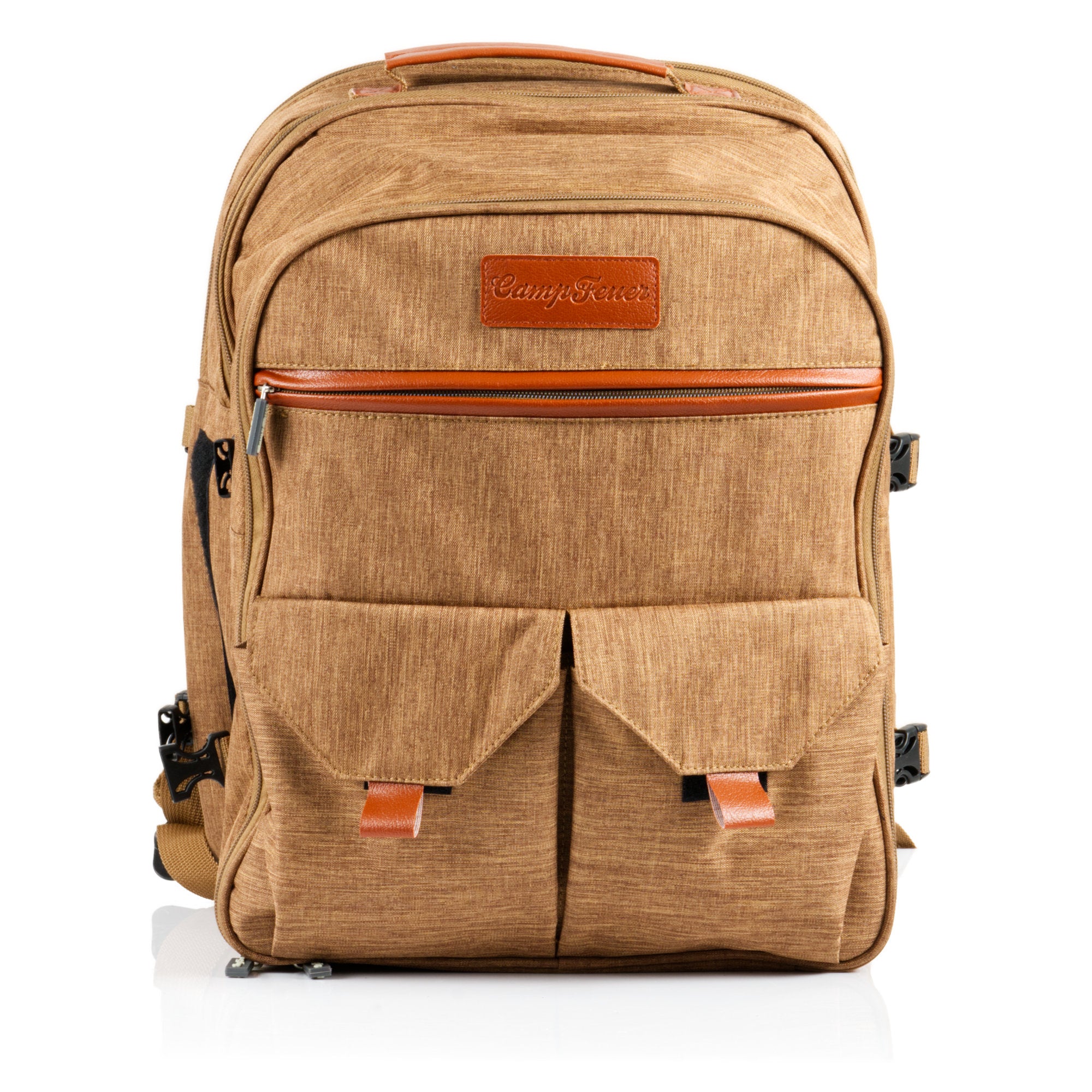 CampFeuer Rucsac picnic 4 persoane 32 piese maro patura