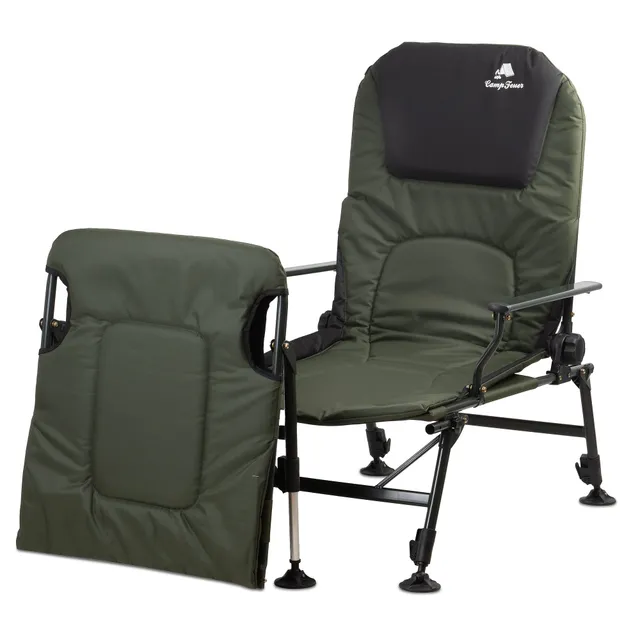 CampFeuer 2in1 scaun pescuit reglabil verde-negru 150 kg