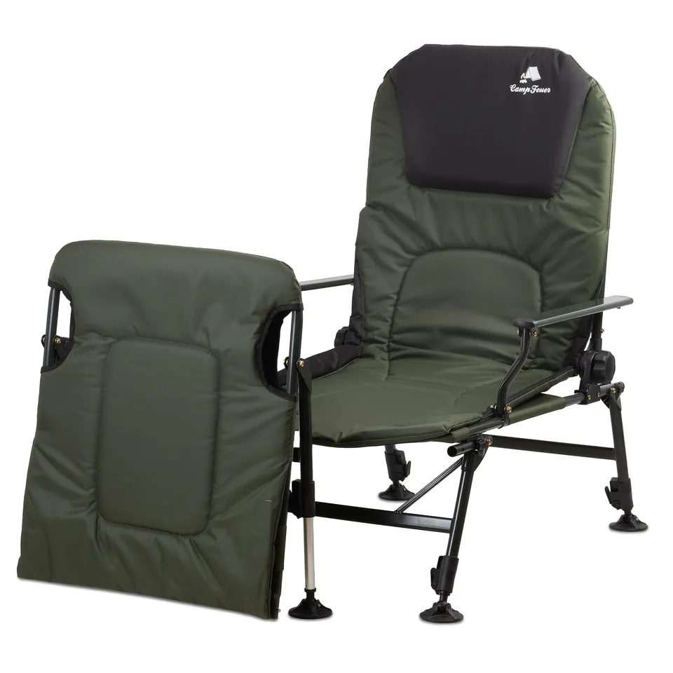 CampFeuer 2in1 scaun pescuit reglabil verde-negru 150 kg