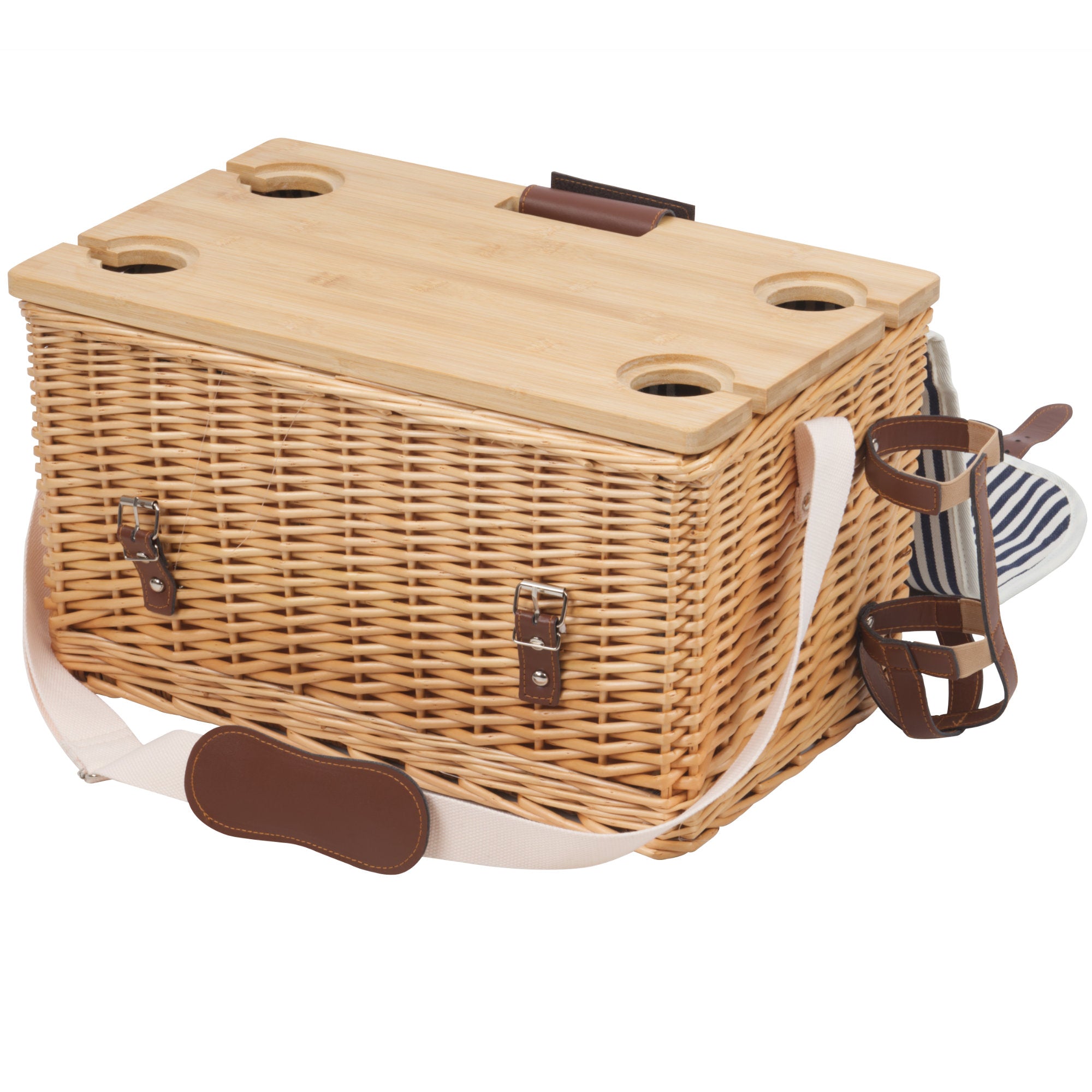 CampFeuer coș picnic 4 pers masă servire 25 piese albastru