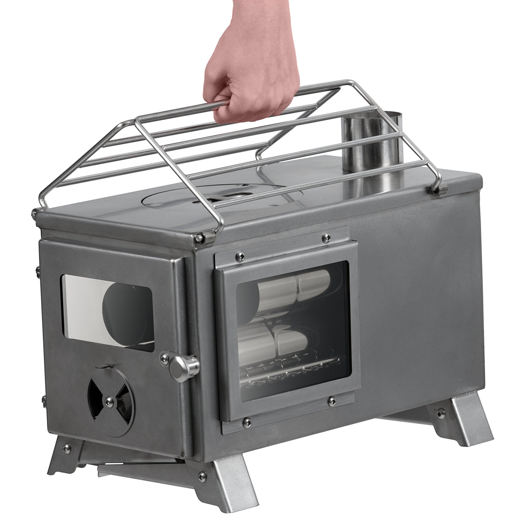 CampFeuer soba cort inox 51,5x42x216 cm cu plita