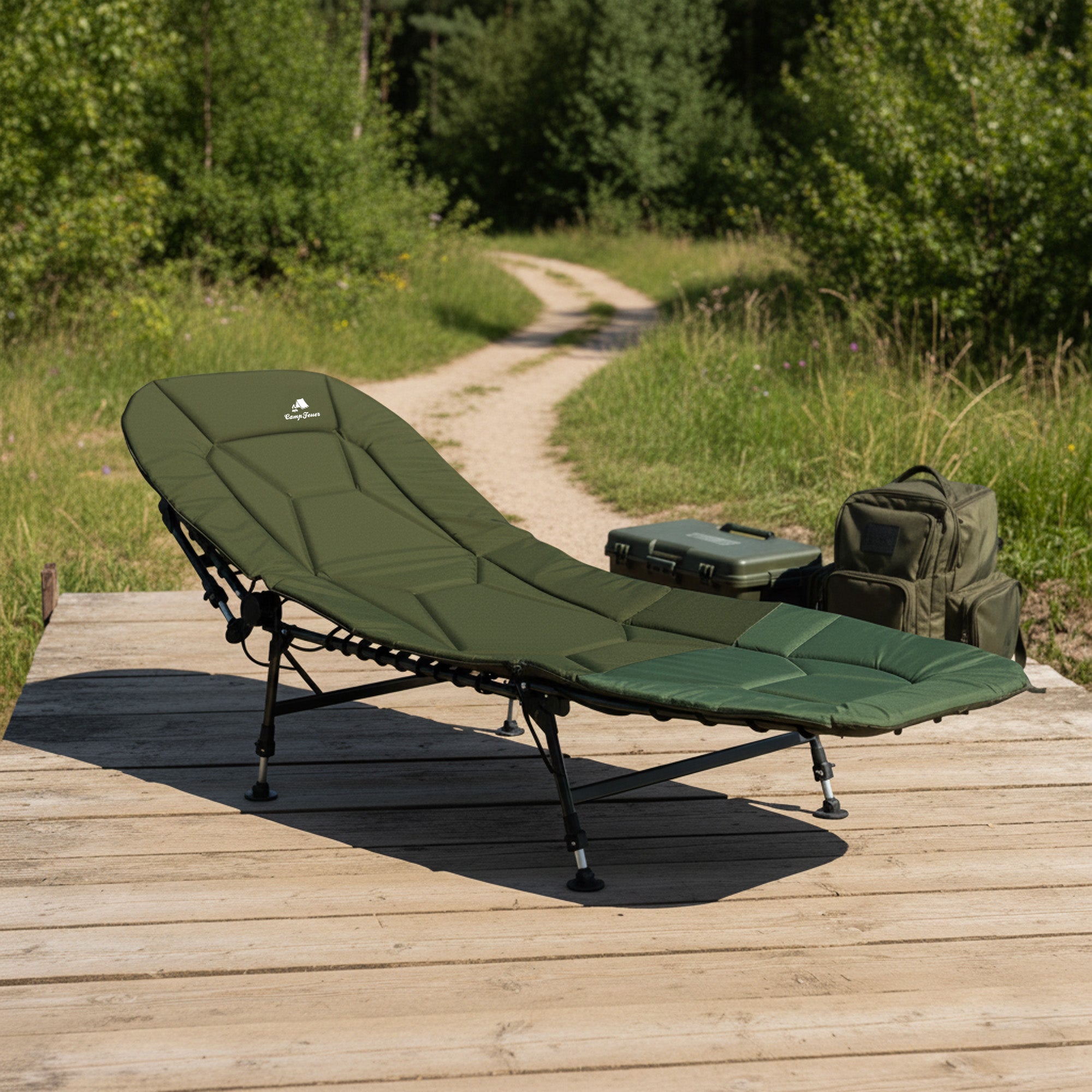 CampFeuer XXL pat pescuit 210x75 cm reglabil 6 picioare