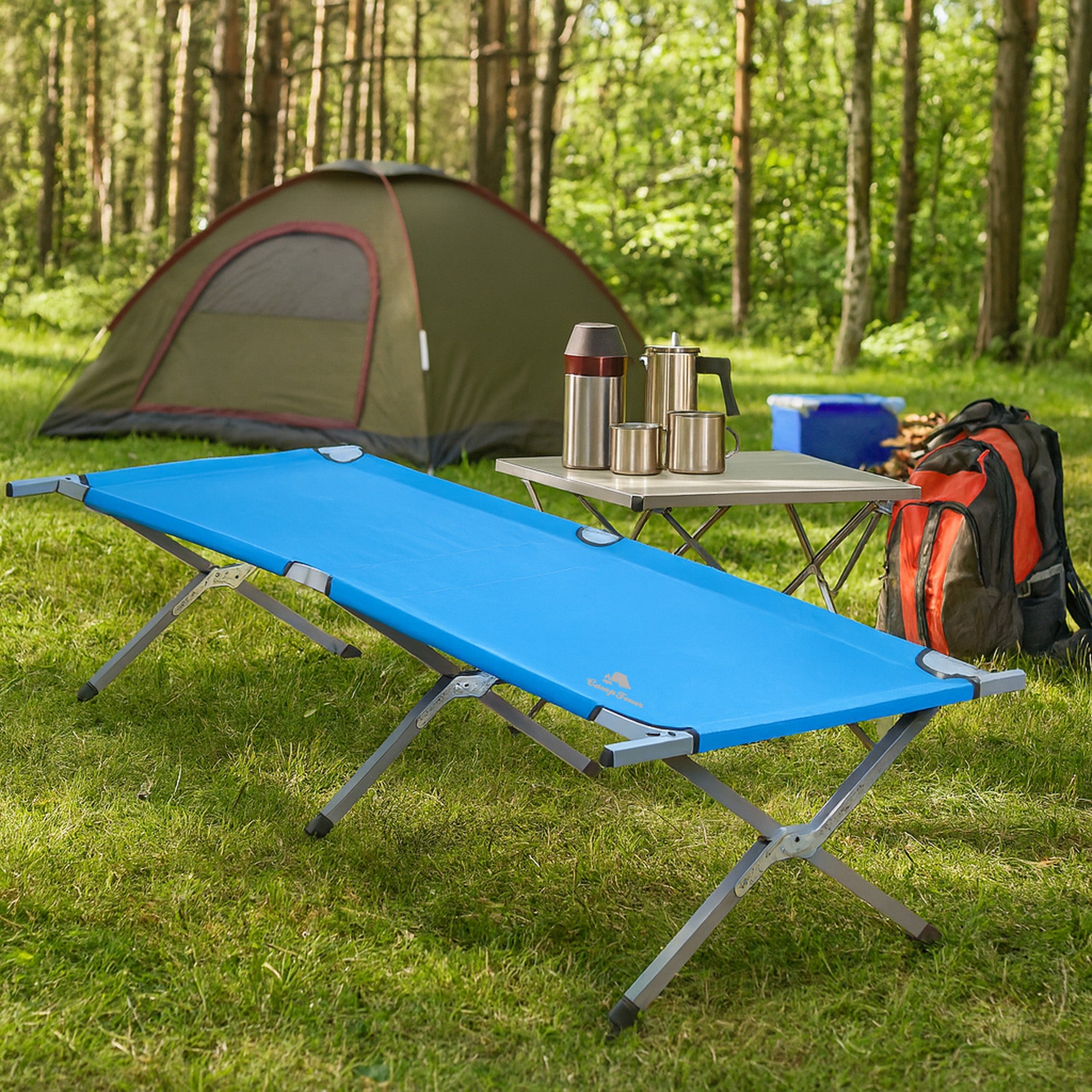 CampFeuer Feldbett pat pliant camping gri 210 cm 200 kg