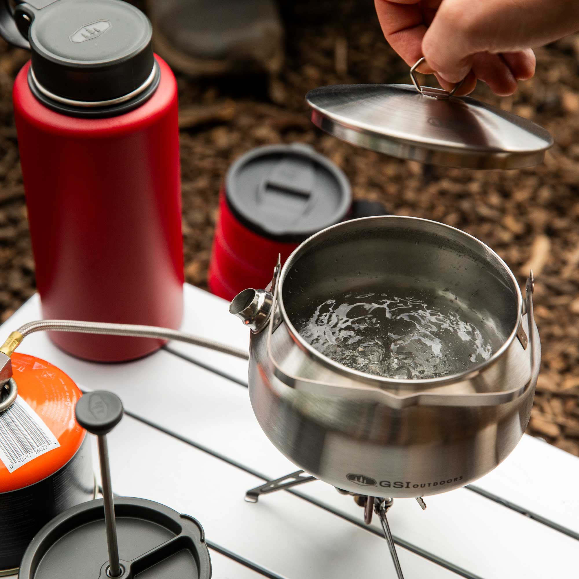 GSI Outdoors Glacier ibric camping inox 1L + spork