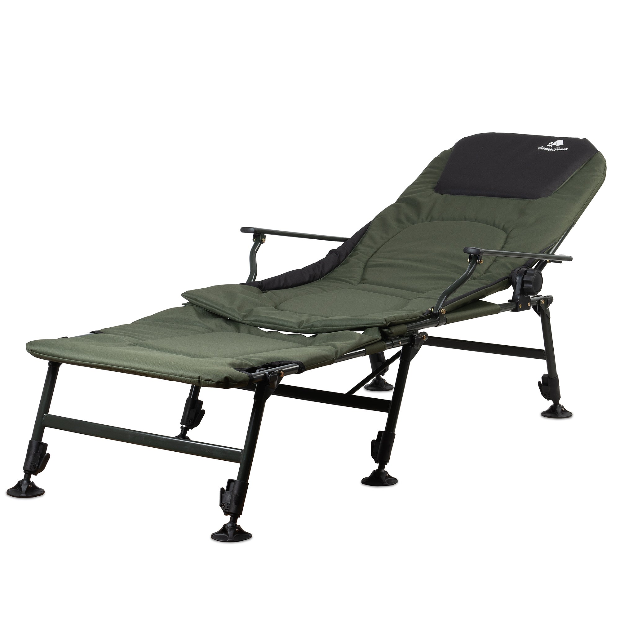 CampFeuer 2in1 scaun pescuit reglabil verde-negru 150 kg