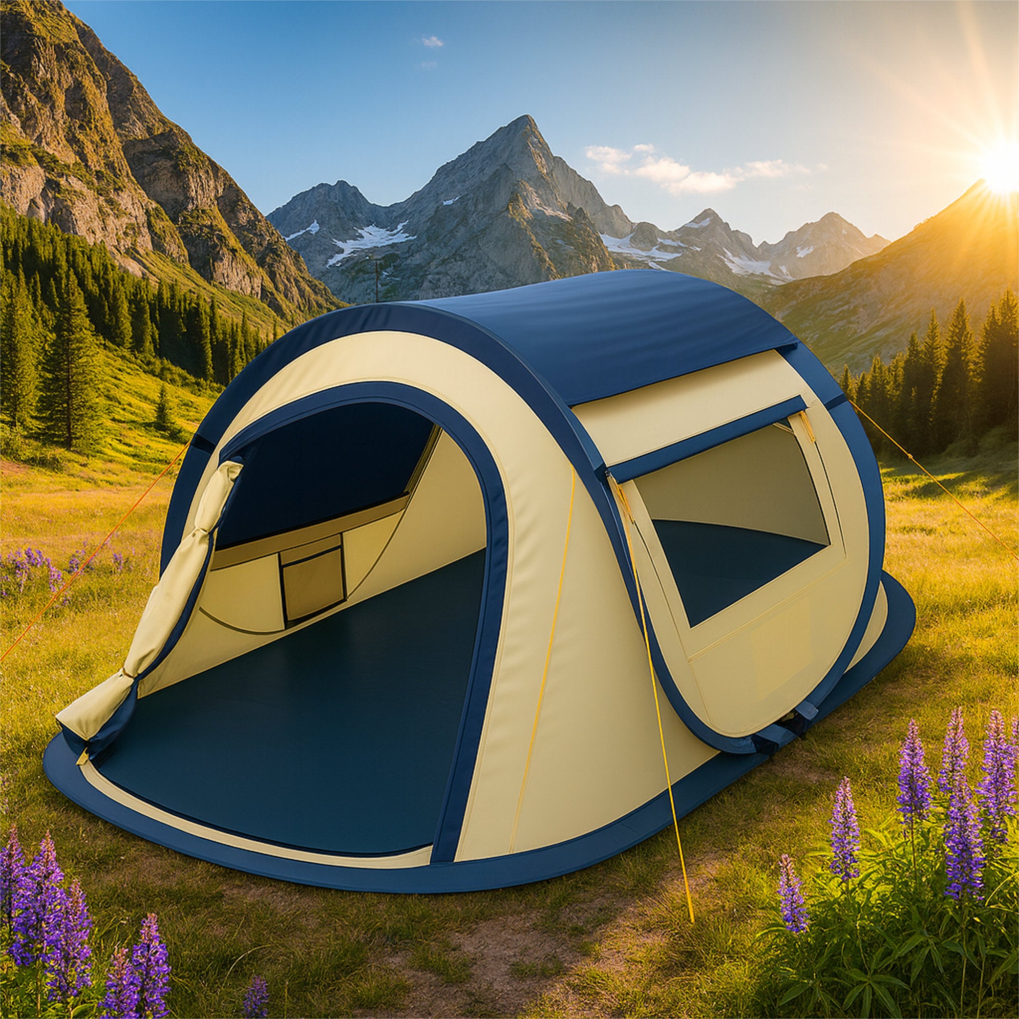 CampFeuer Quiki cort 2 persoane crem-bej pop-up