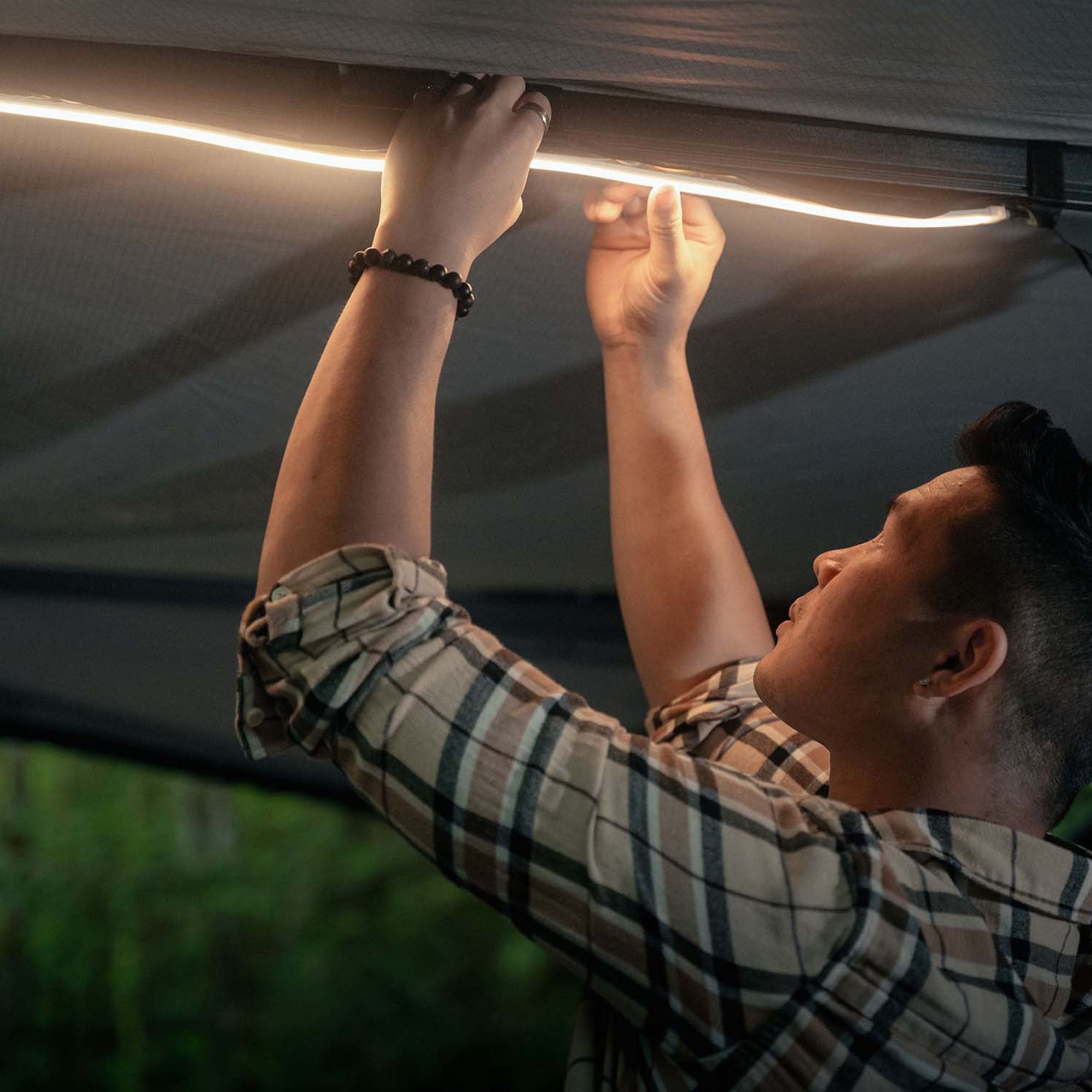 Go Overland 180° marchiza autoportanta ripstop cu LED