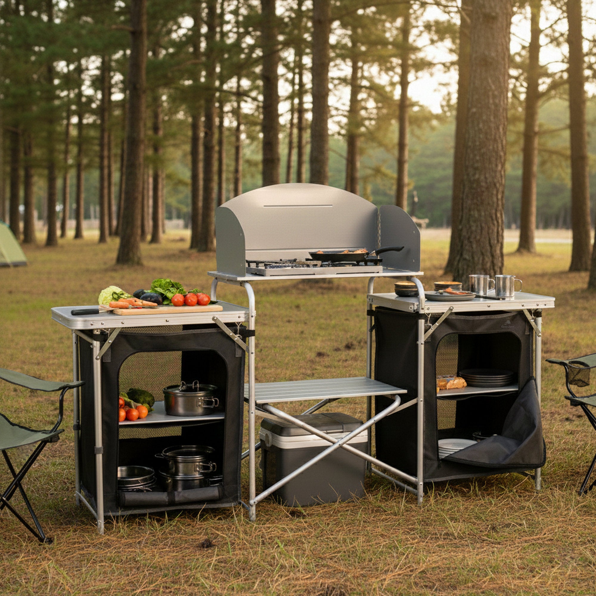 CampFeuer dulap camping pliabil 171x48x111 cu paravan