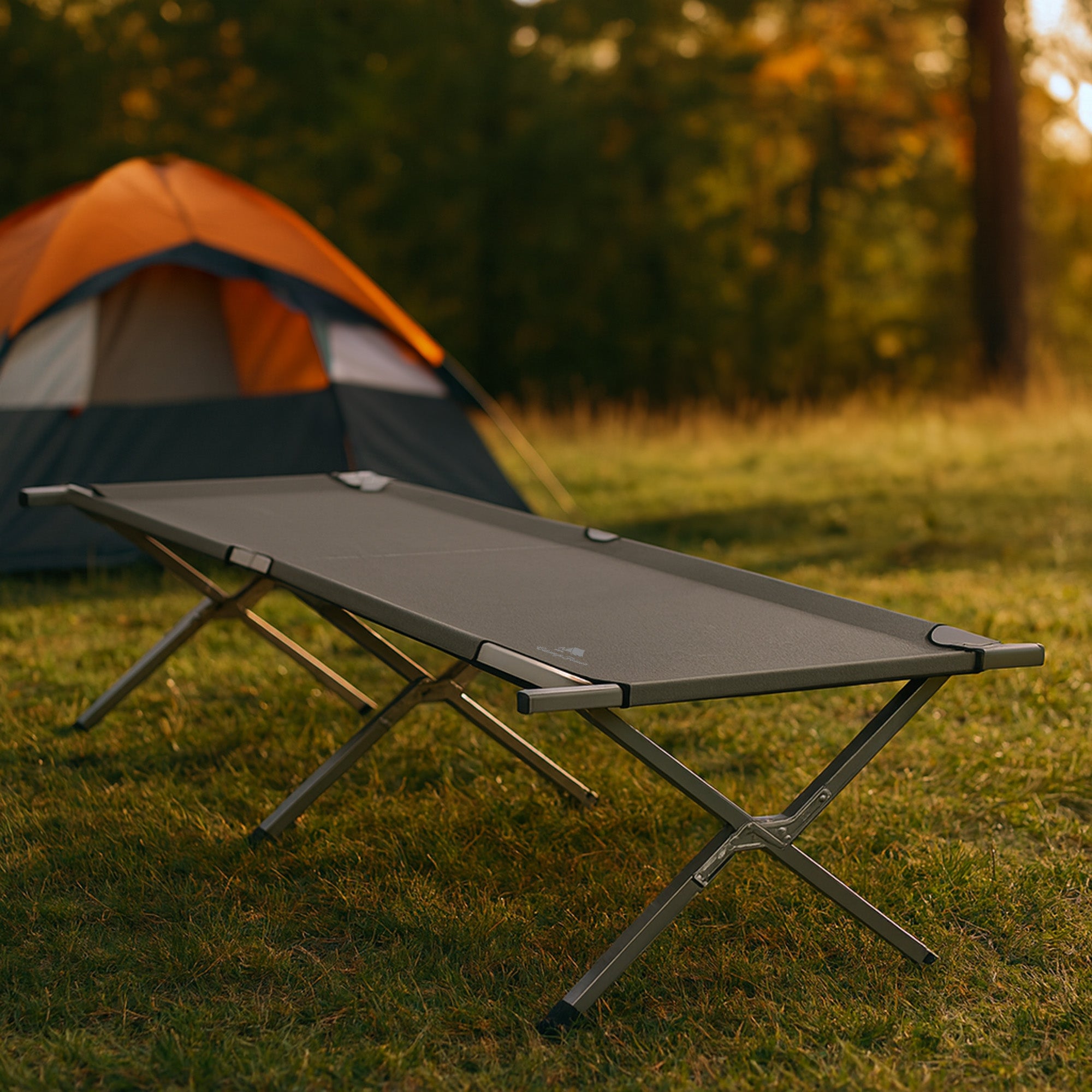 CampFeuer Feldbett pat camping pliabil gri 190 cm