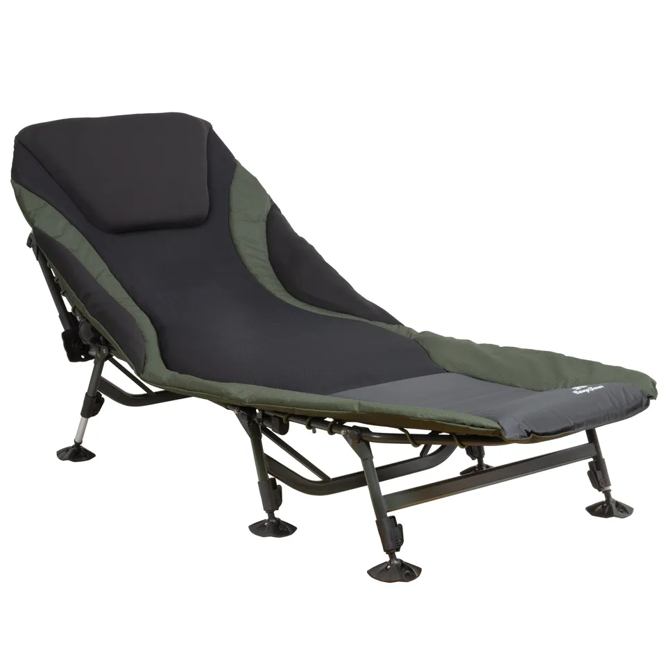 CampFeuer XXL pat pescuit 207x88 maro negru reglabil