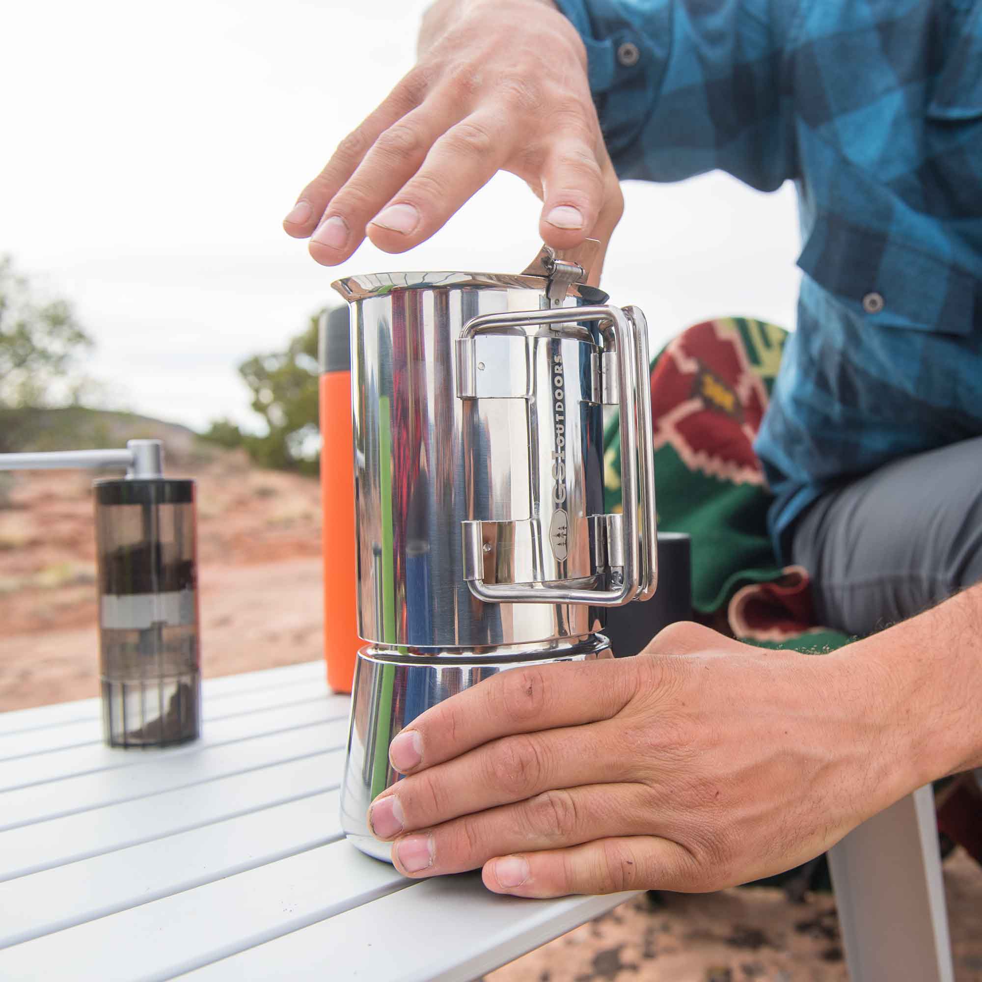 GSI Outdoors espressor moka camping oțel compact