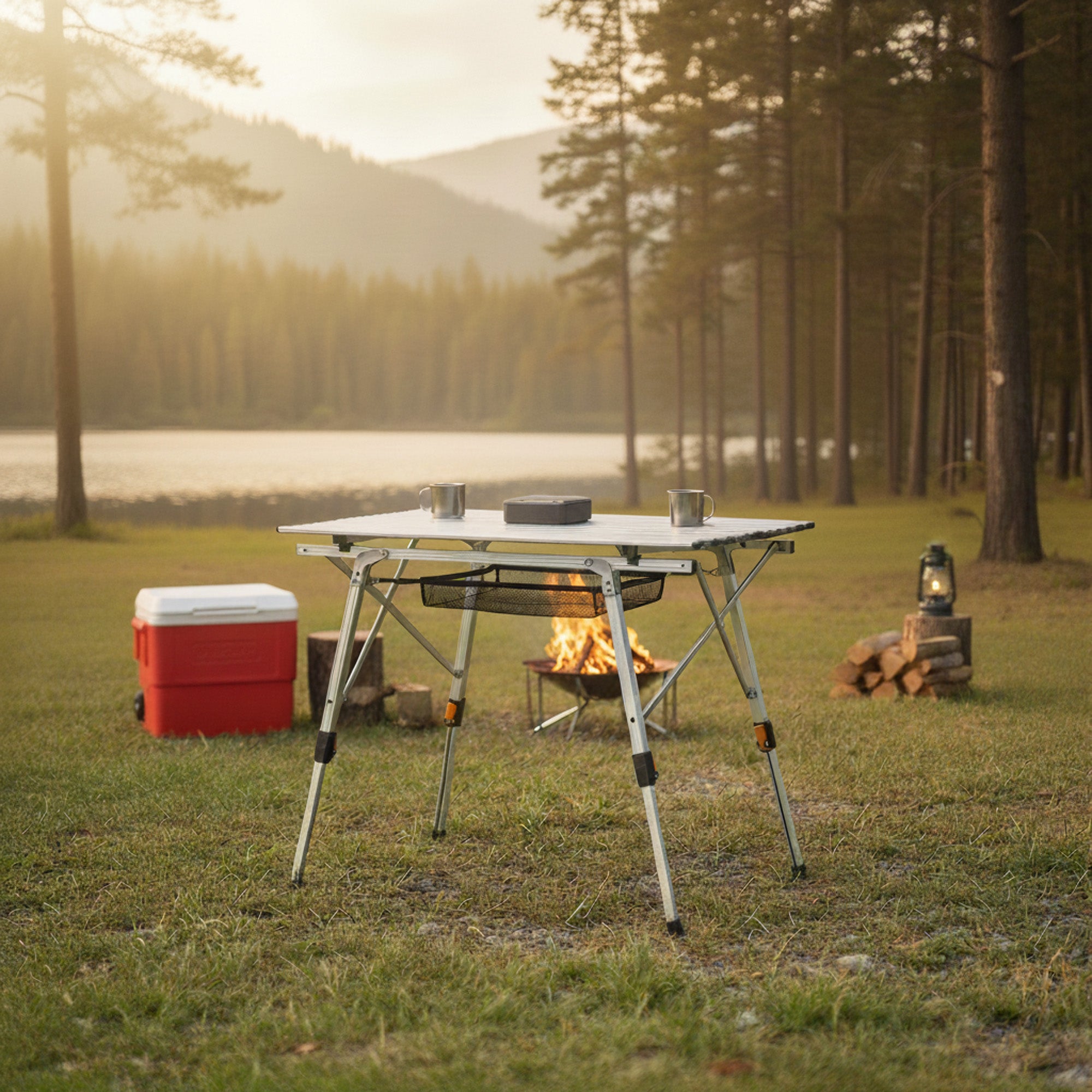 CampFeuer masă camping pliabilă 90,5x51,5 reglabilă