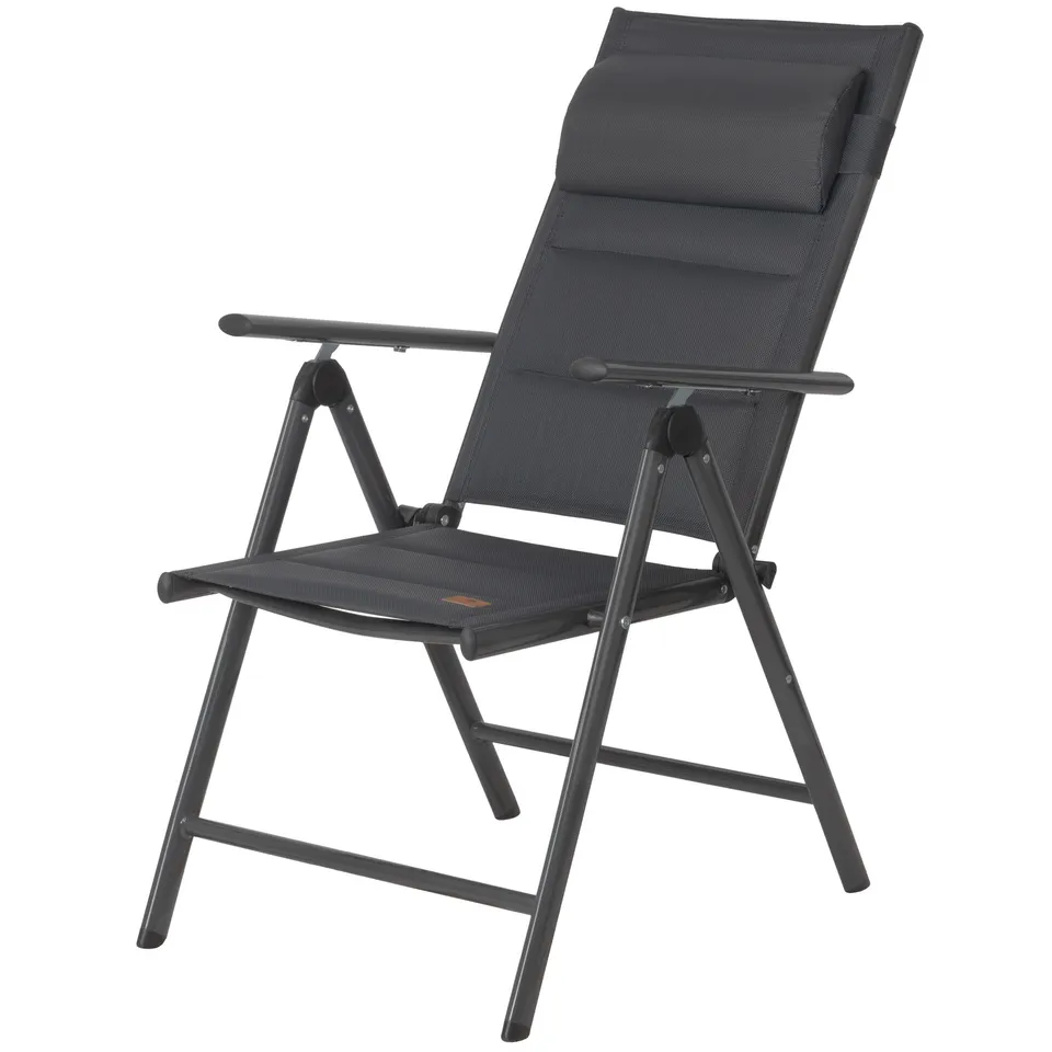 CampFeuer scaun camping pliabil antracit cu 7 pozitii