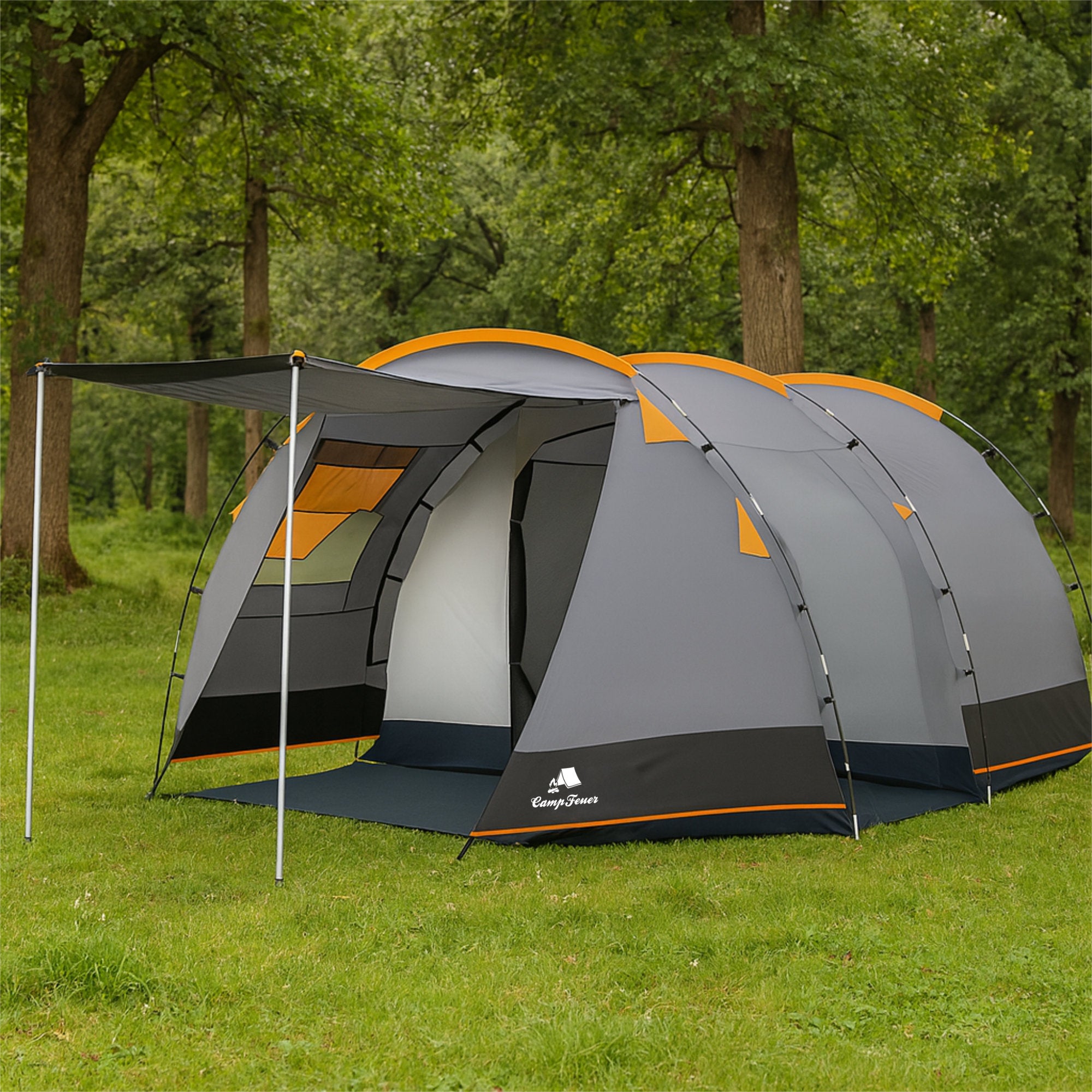 CampFeuer Super+ cort tunel 4 persoane gri 3000 mm