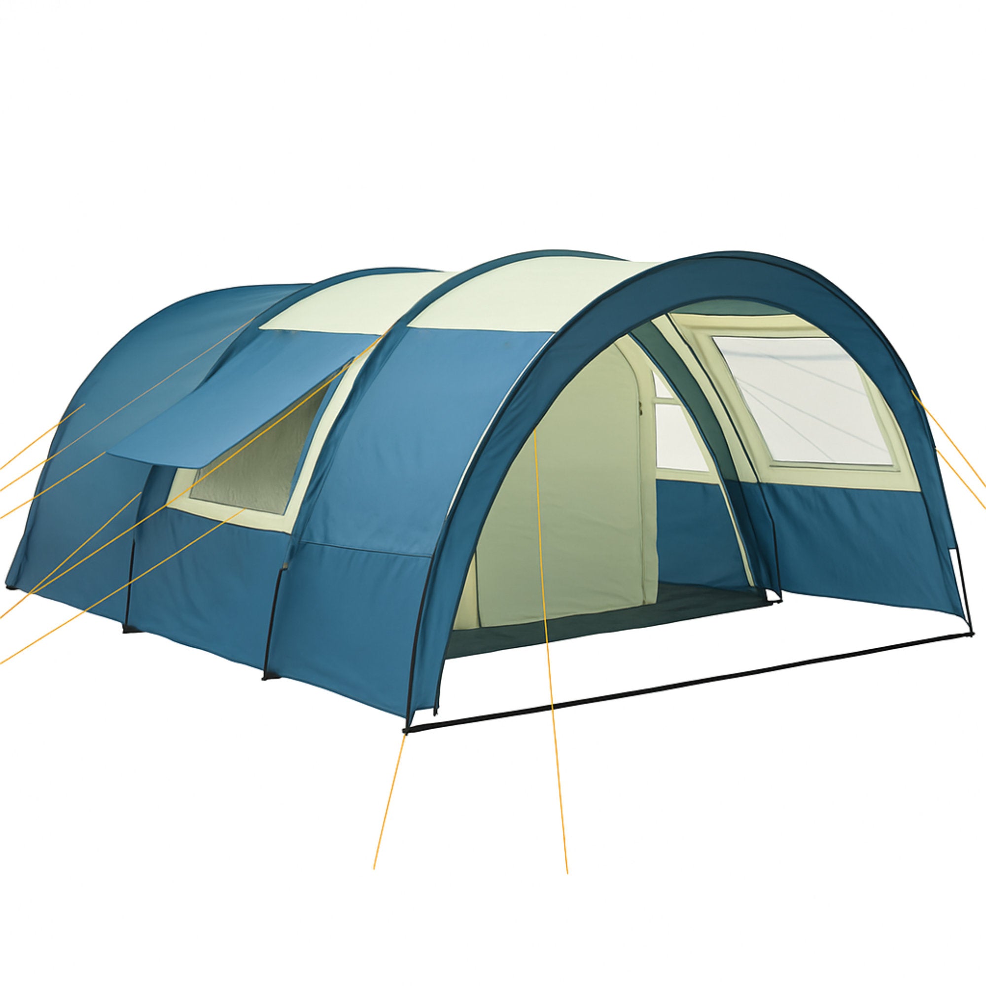 CampFeuer Multi cort tunel 4 persoane albastru/crem impermeabil