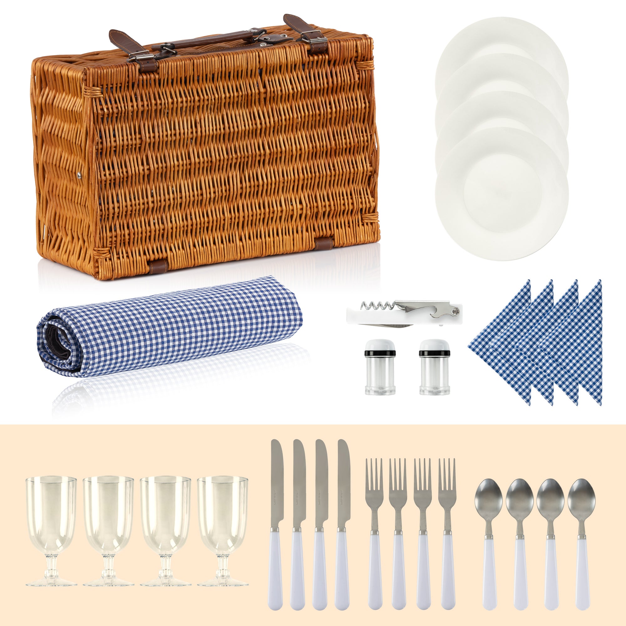 CampFeuer Coș Picnic 4 Persoane 29 Piese