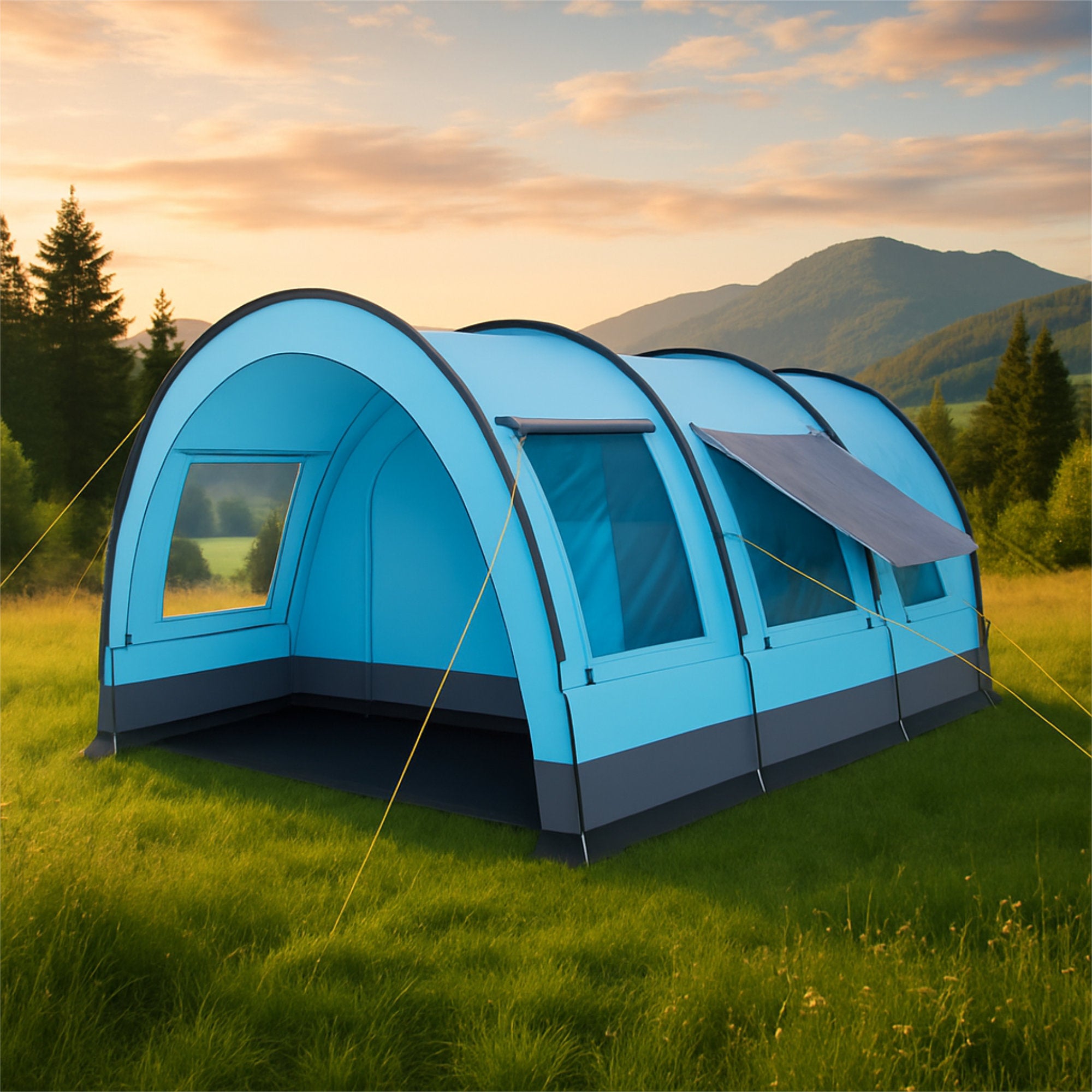 CampFeuer Relax4 cort tunel 4 persoane albastru gri
