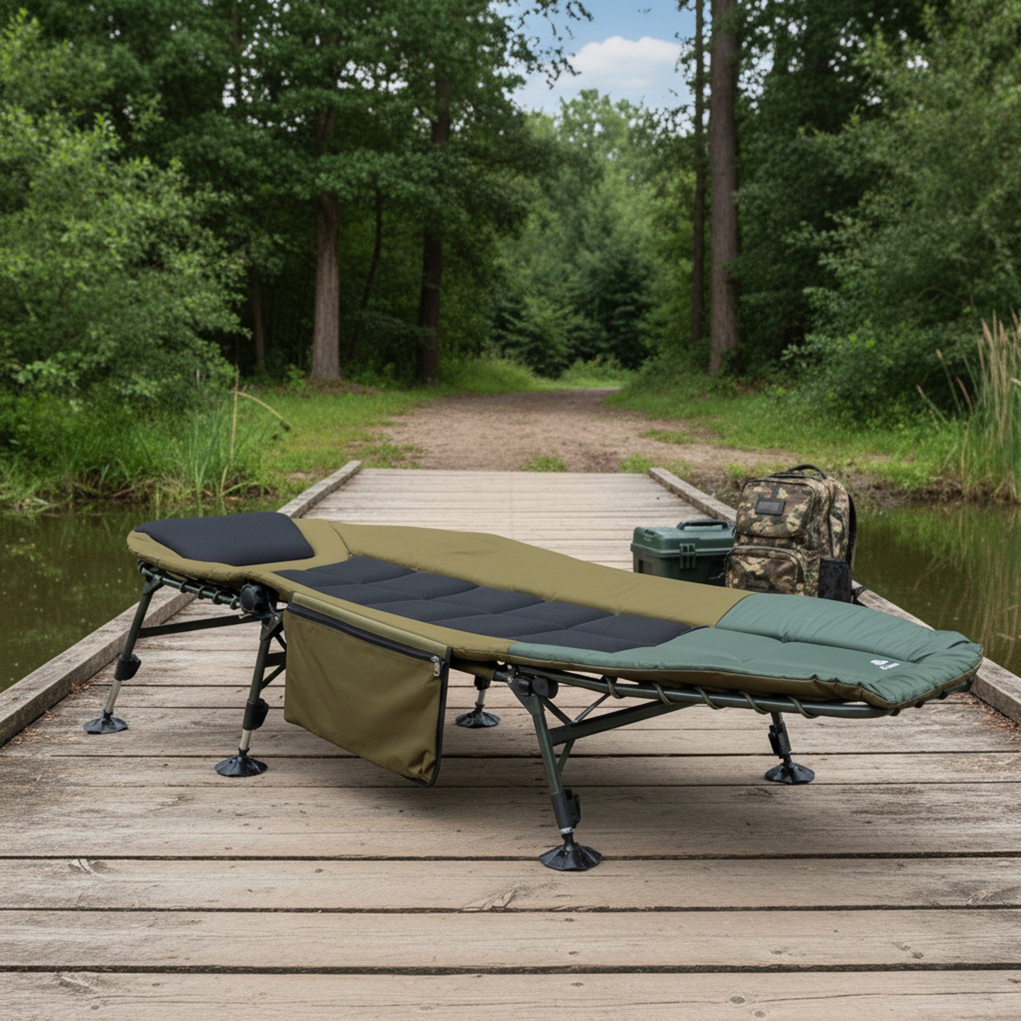 CampFeuer Pat Pescuit XXL Pliabil 200x81 Reglabil