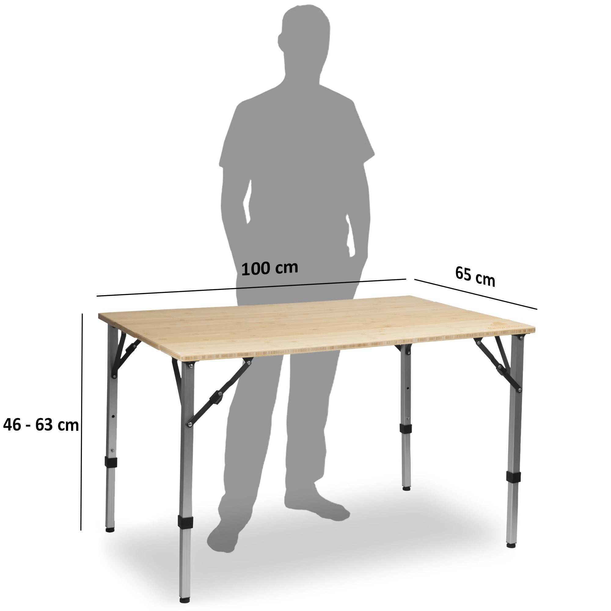 CampFeuer masă camping bambus pliabilă 100x65 cm 50 kg