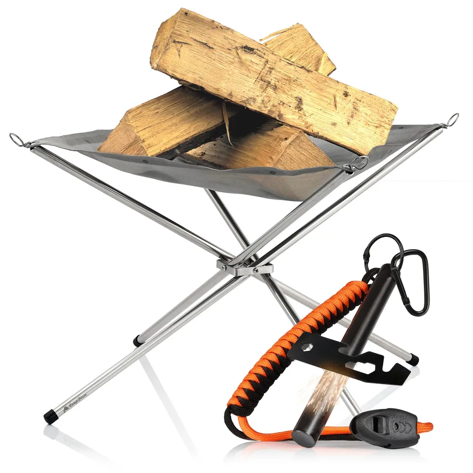 CampFeuer Feuerstahl Set amnar cu vatra mobila inox