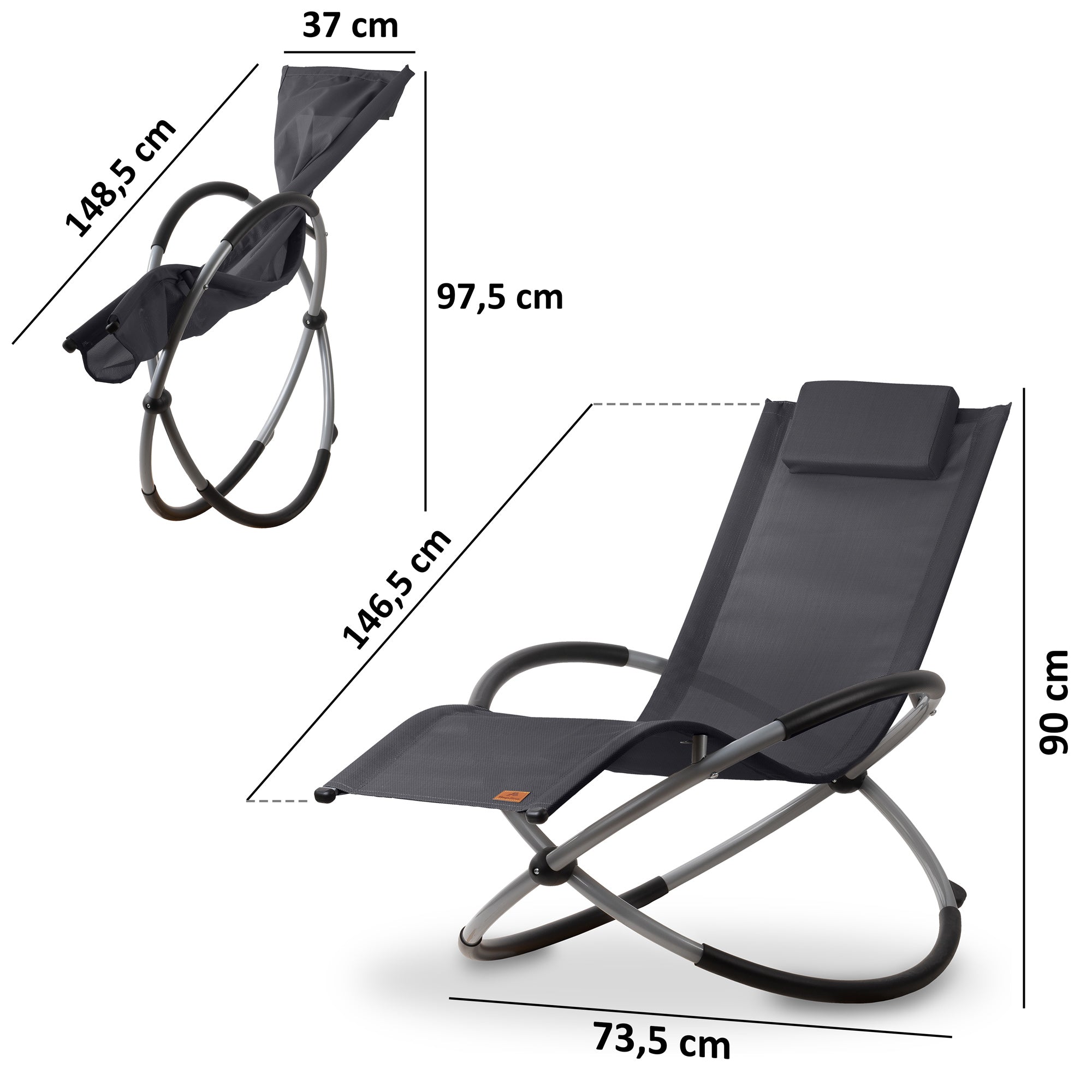 CampFeuer Sezlong balansoar pliabil antracit gradina