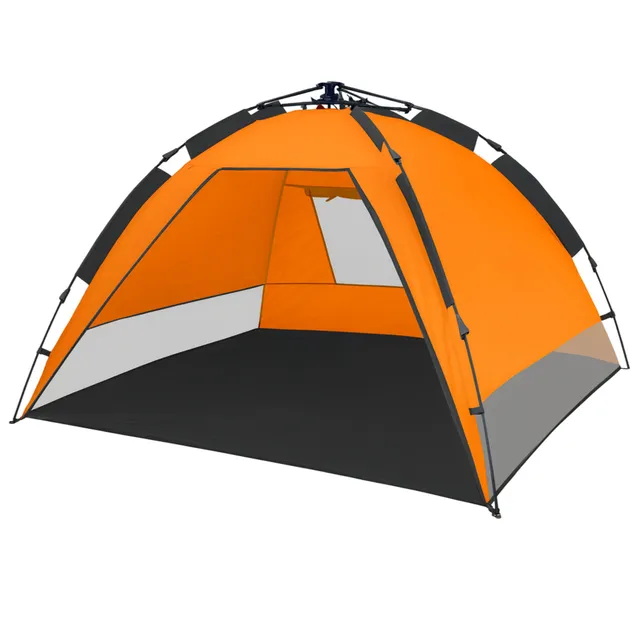 CampFeuer Strandmuschel cort plaja portocaliu/gri UV50+