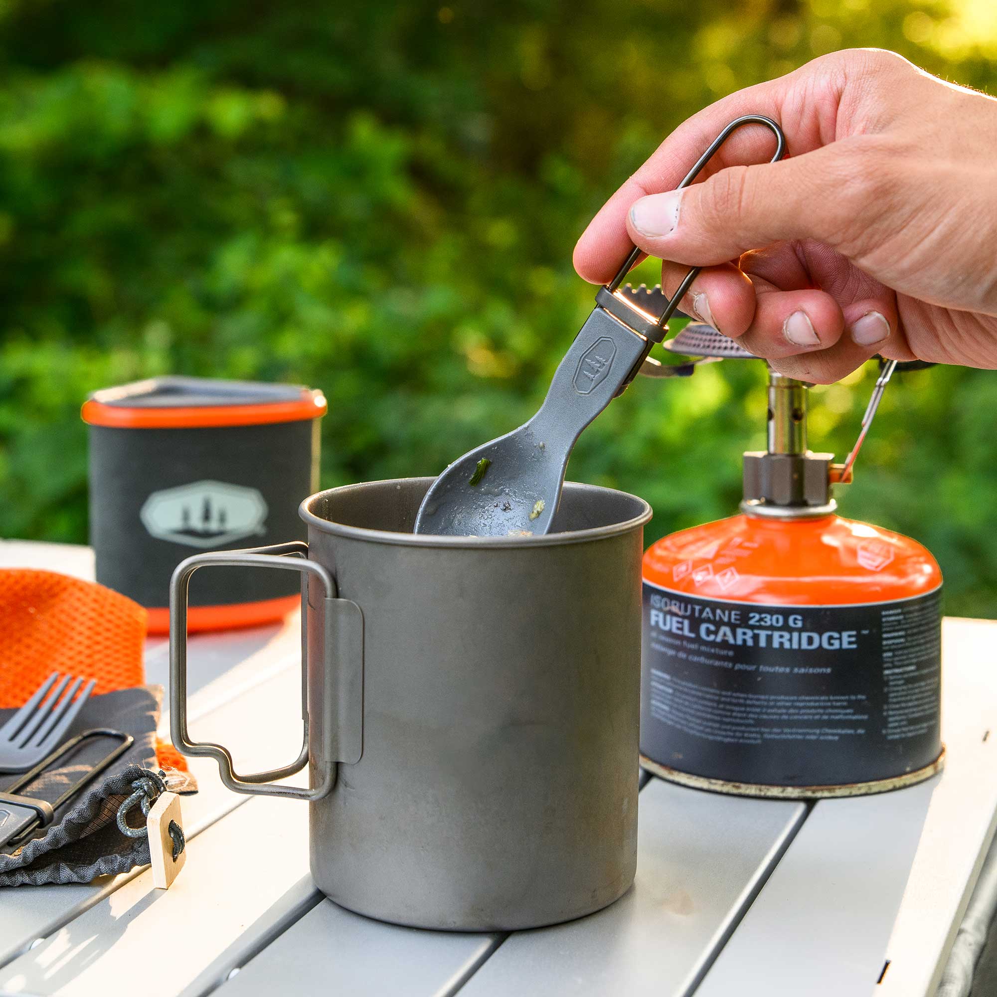 GSI Outdoors Tekk Trio set tacâmuri pliabile gri 3 piese