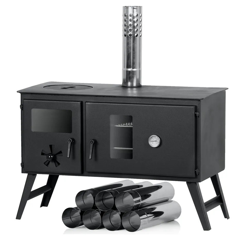 CampFeuer sobă cort lemne cu plită 28,5x58,5x260 cm