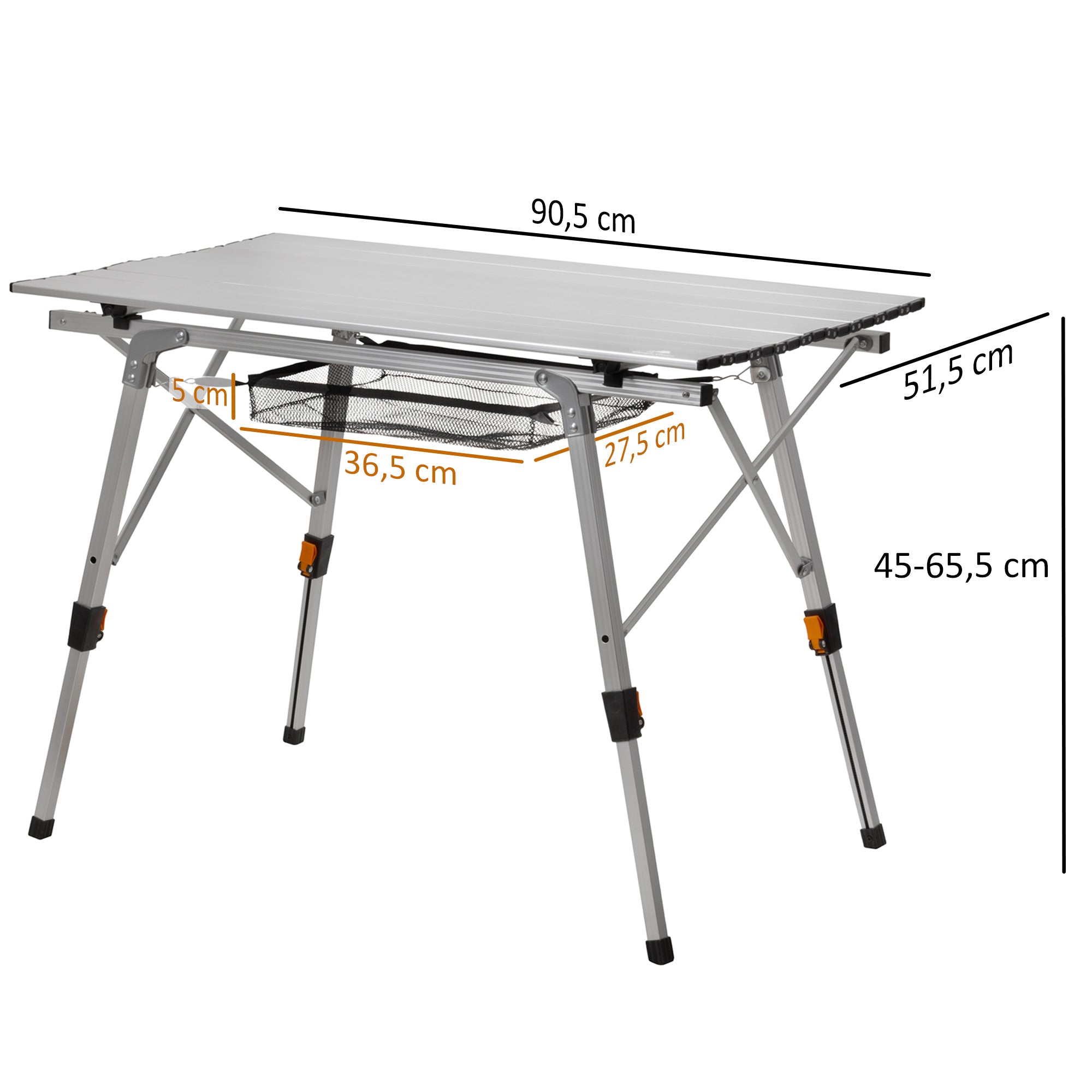 CampFeuer masă camping pliabilă 90,5x51,5 reglabilă