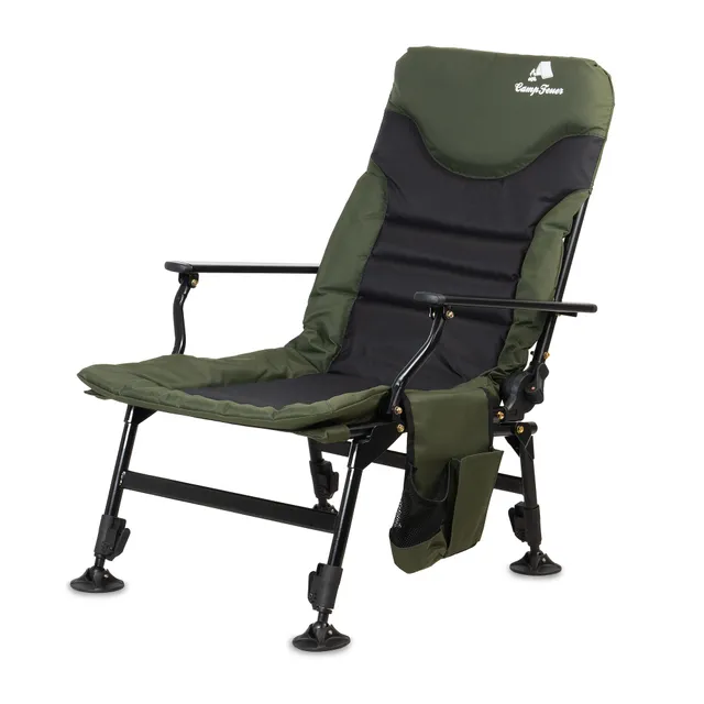 CampFeuer Scaun pescuit pliabil 150 kg cu husa verde