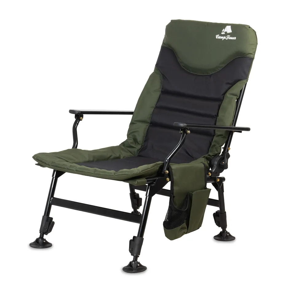 CampFeuer Scaun pescuit pliabil 150 kg cu husa verde