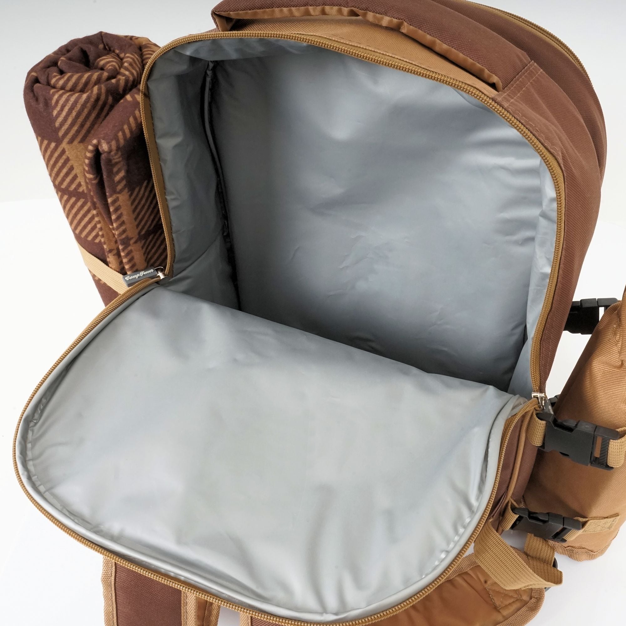 CampFeuer rucsac picnic 4 persoane 32 piese maro